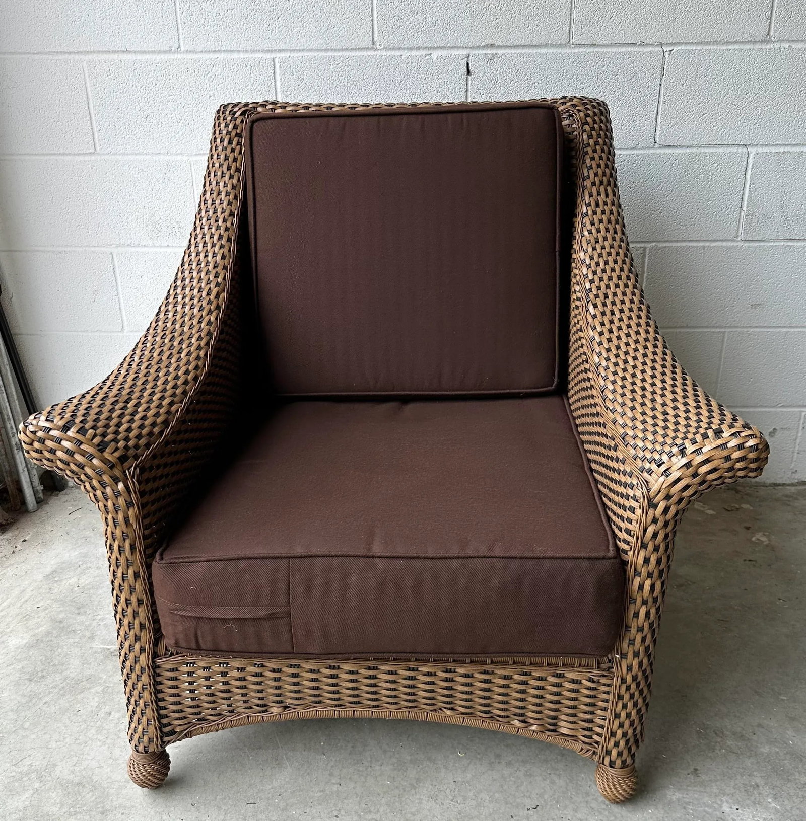 Tommy Bahama Weathered Resin Wicker Chair and Ottoman, 2 Pieces - 4