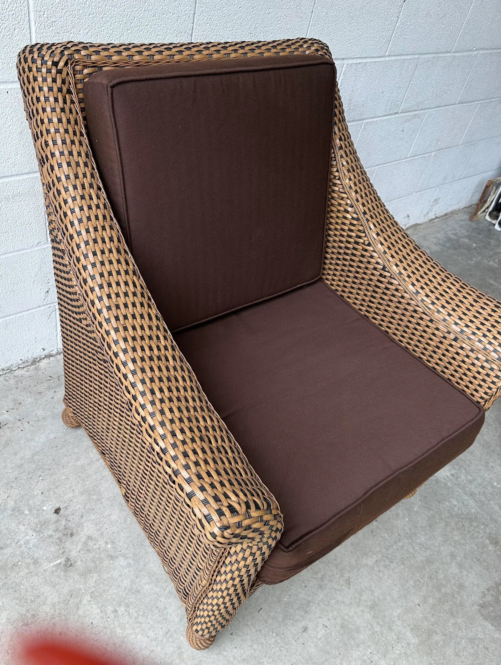 Tommy Bahama Weathered Resin Wicker Chair and Ottoman, 2 Pieces - 5