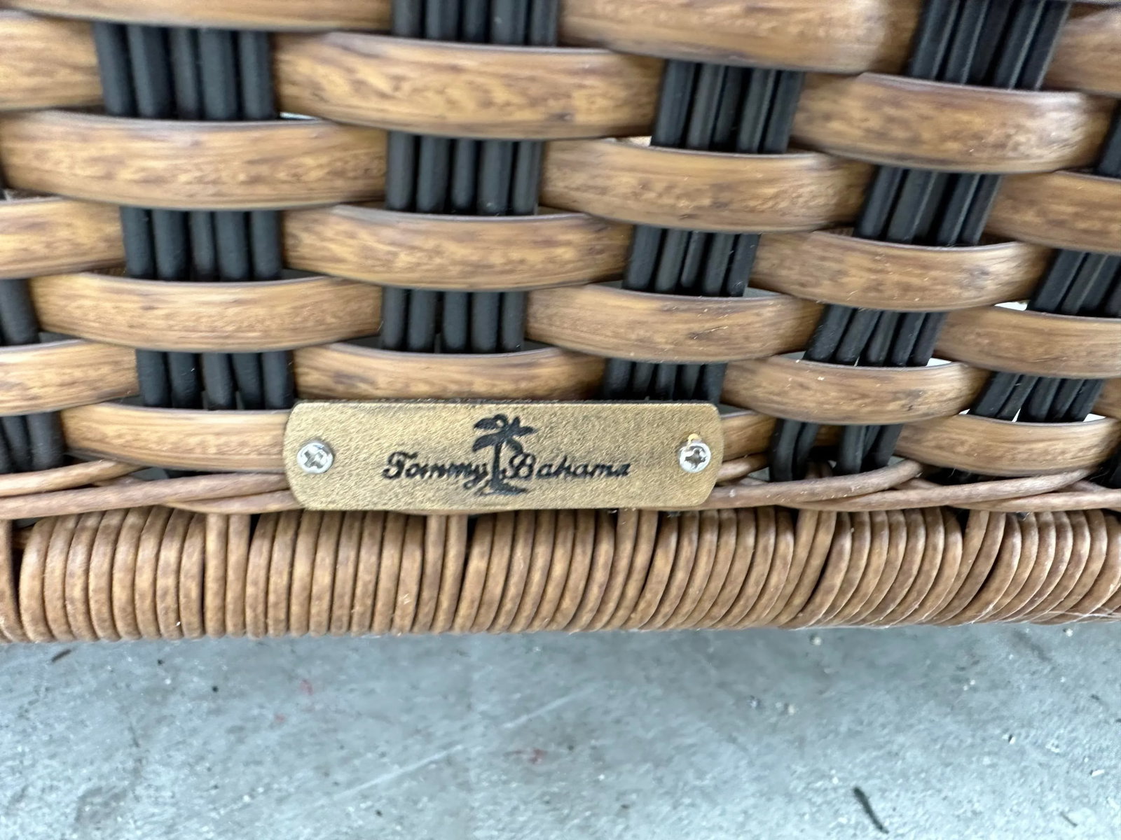 Tommy Bahama Weathered Resin Wicker Chair and Ottoman, 2 Pieces - 7