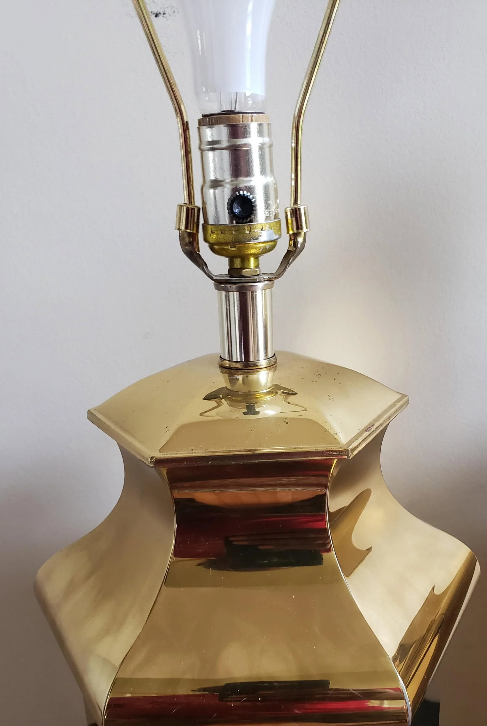 1980s Modern Polished Brass Table Lamps - a Pair - 3