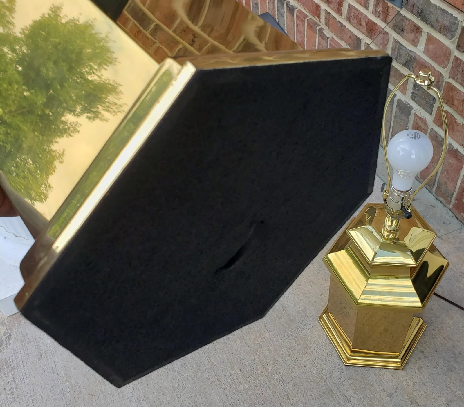 1980s Modern Polished Brass Table Lamps - a Pair - 8