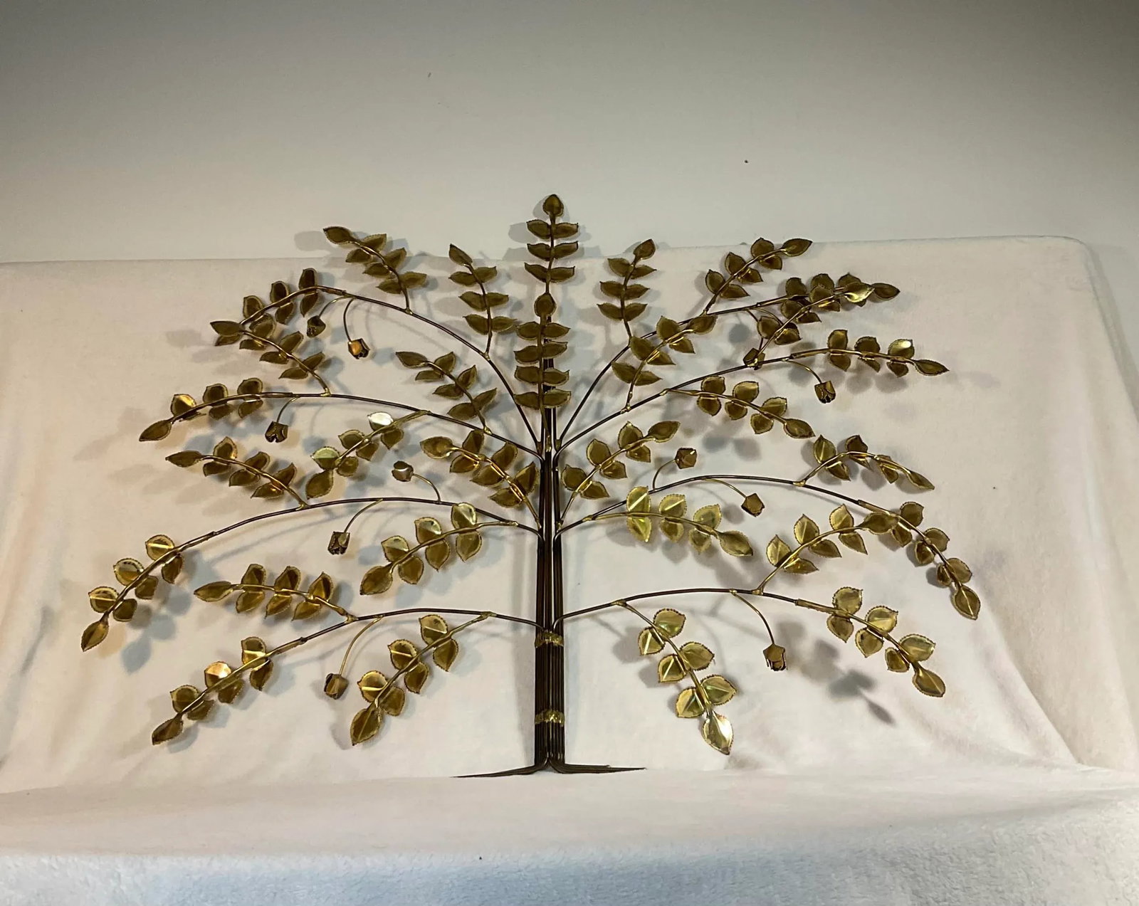 Brutalist Brass Steel Tree Wall Sculpture Vintage Mid Century - 11
