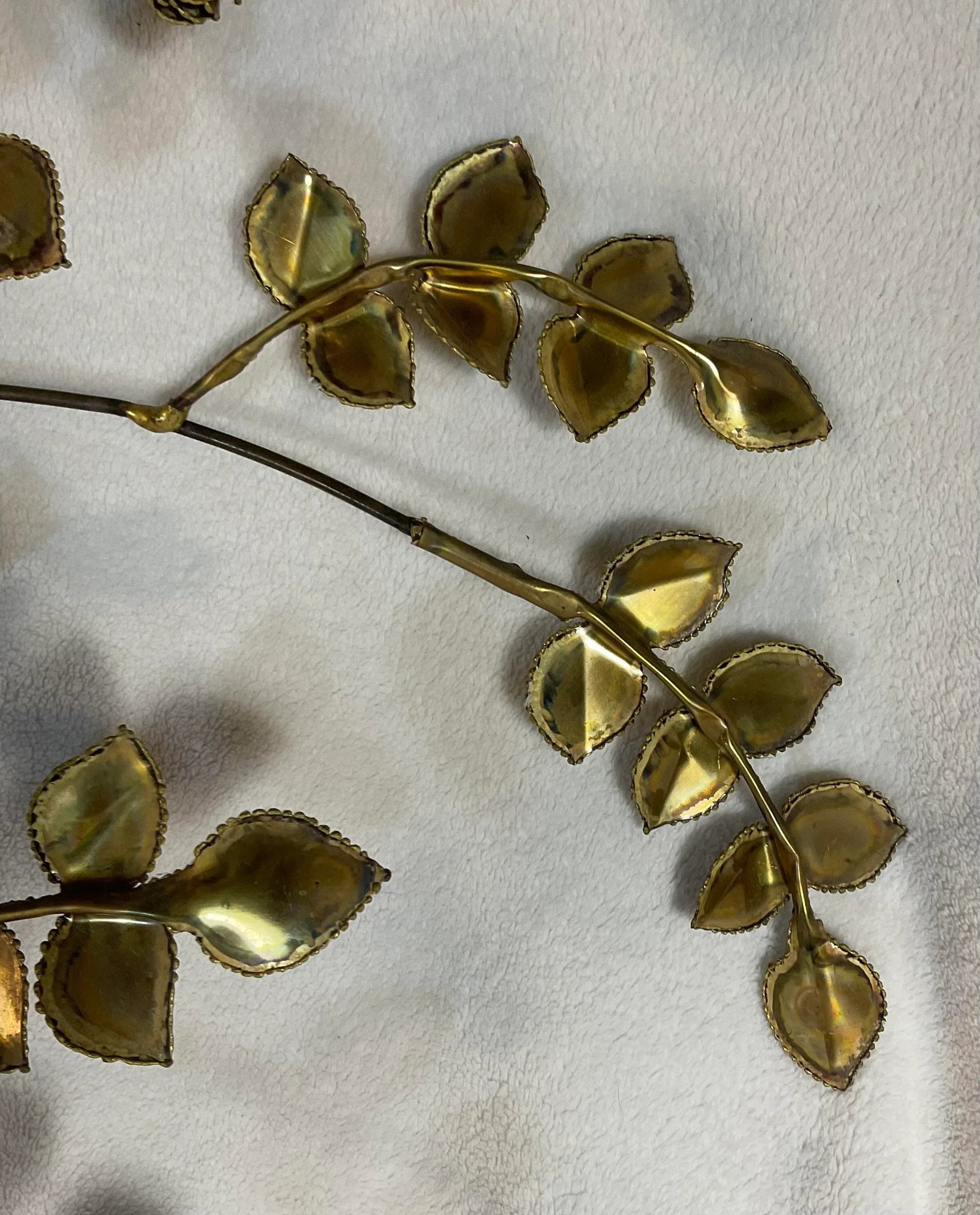Brutalist Brass Steel Tree Wall Sculpture Vintage Mid Century - 5