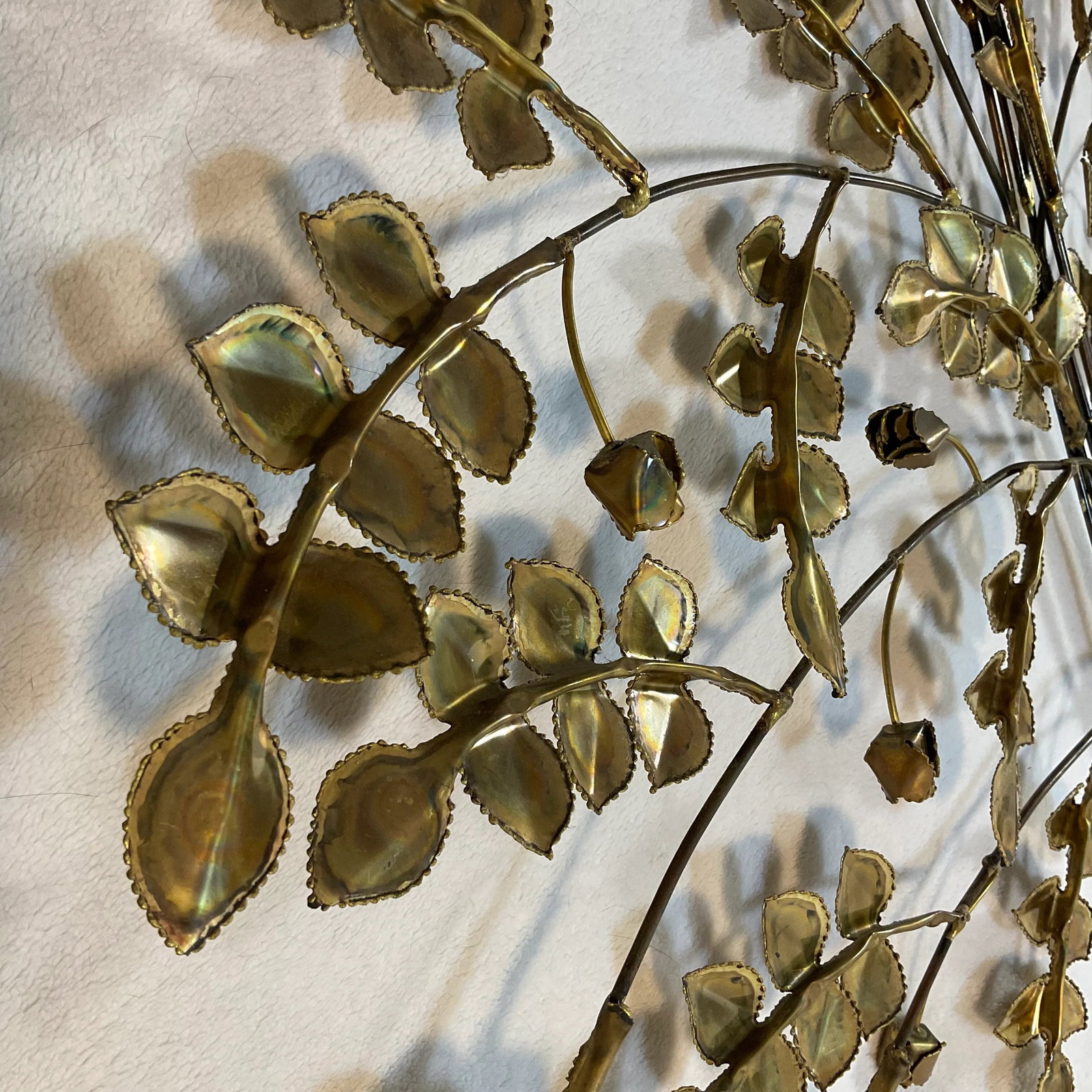 Brutalist Brass Steel Tree Wall Sculpture Vintage Mid Century - 6
