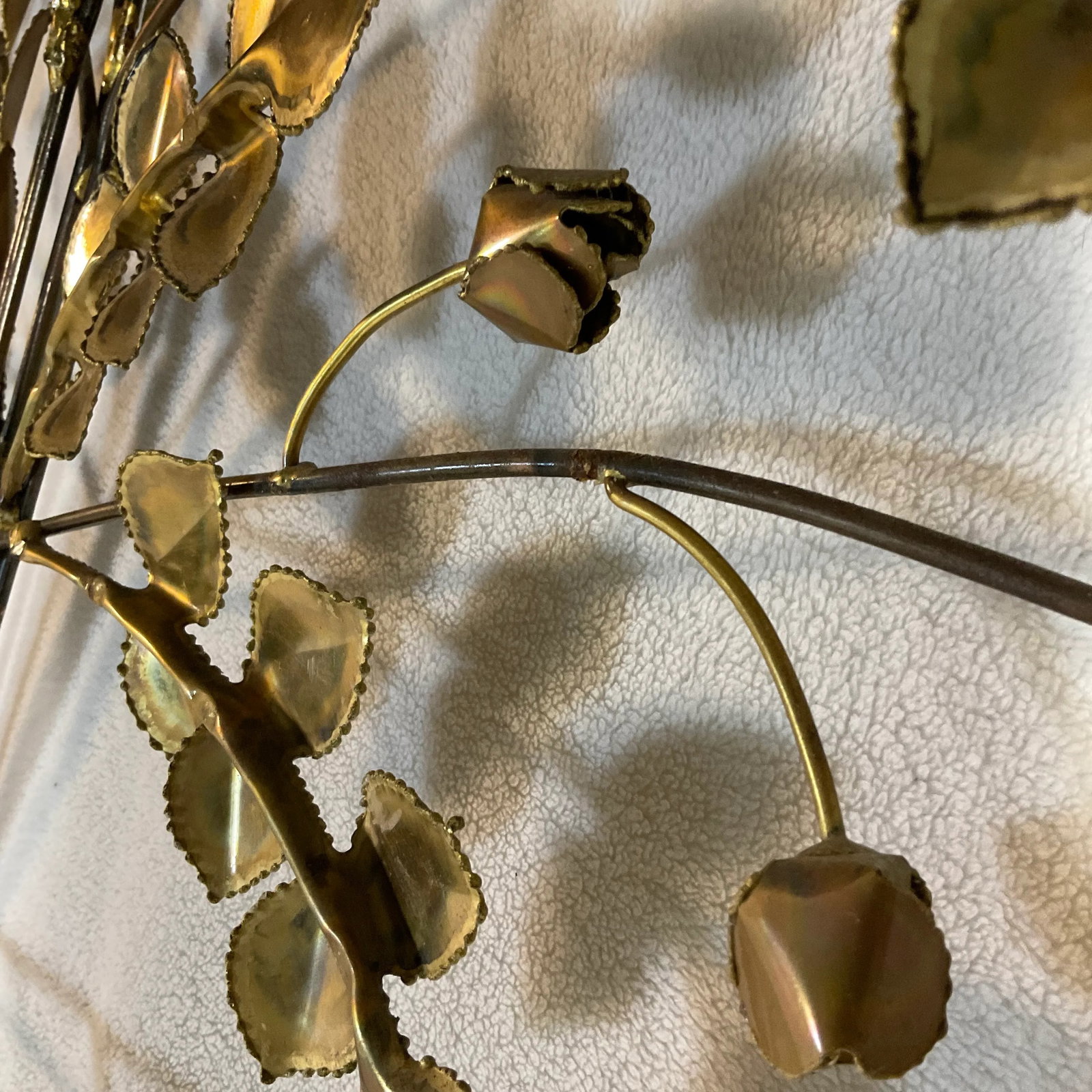 Brutalist Brass Steel Tree Wall Sculpture Vintage Mid Century - 7