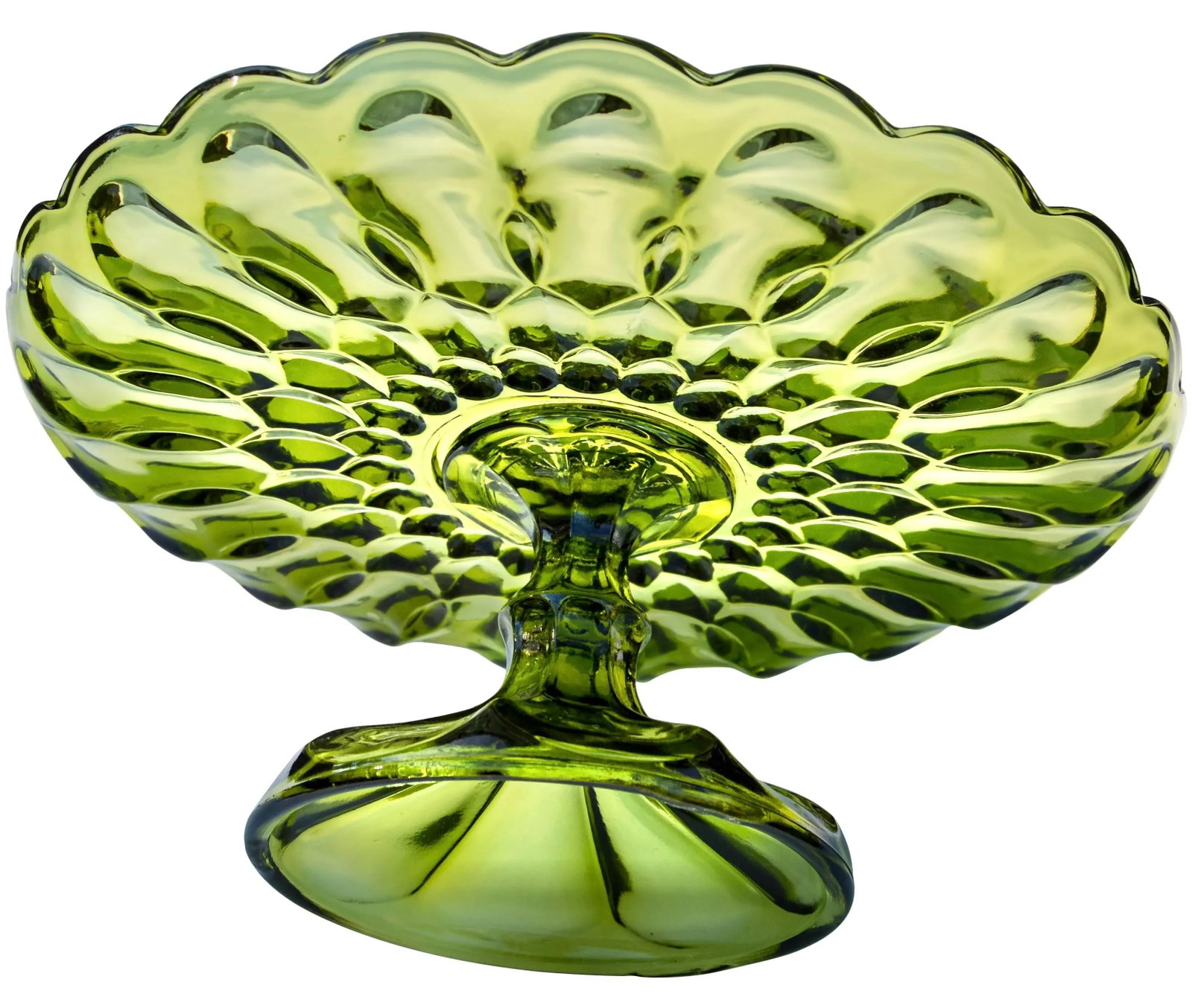 Mid-Century Textured Glass Art Green Tray - 6