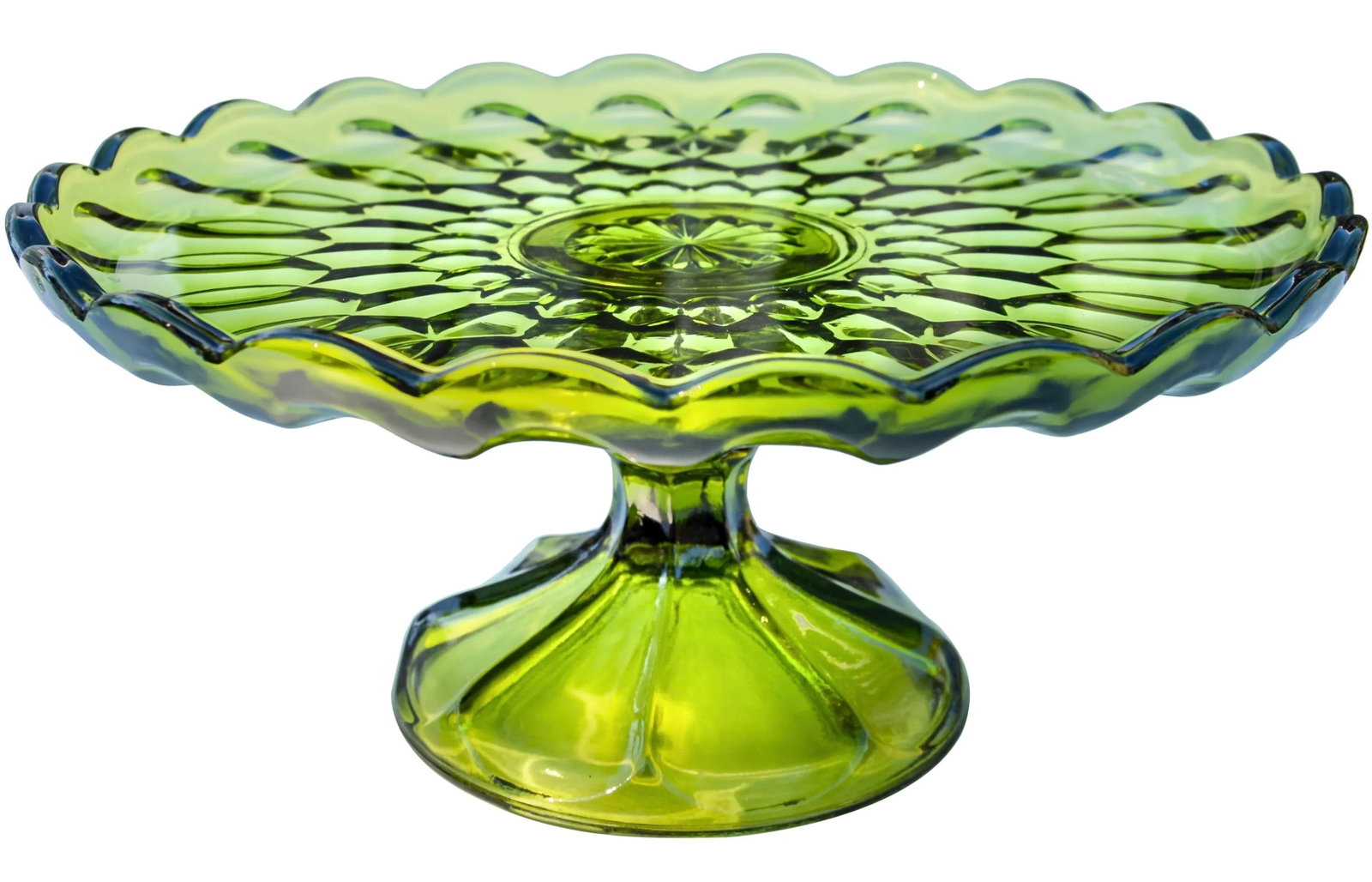 Mid-Century Textured Glass Art Green Tray - 7