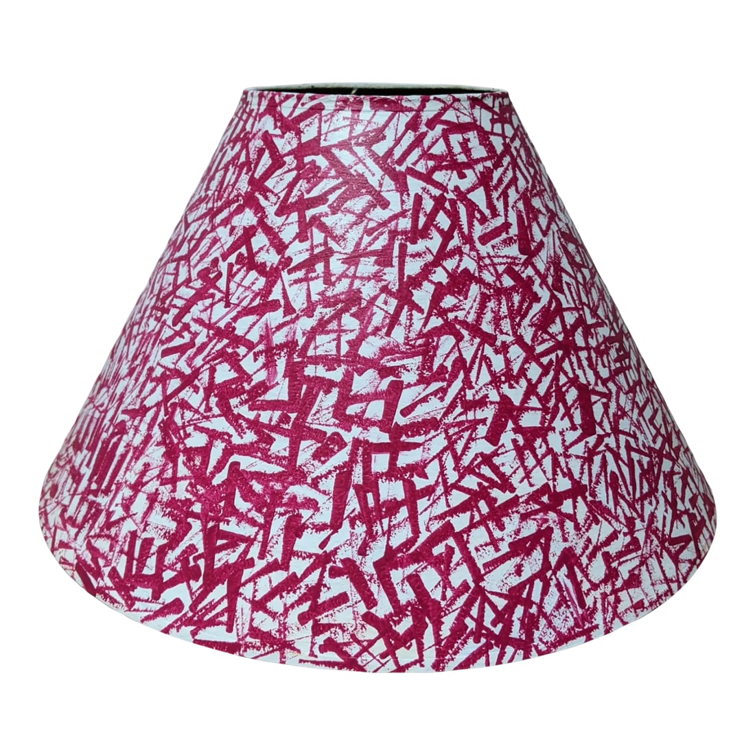 Custom Hand Painted Abstract "Linear Lines" Magenta Pink Lamp Shade: ** Lampshade will be Professionally Fragile Packed by the UPS Store Custom, One of a Kind, Hand Painted Magenta Pink and White Empire Lampshade MEASURES Top Diameter 6" Bottom Diameter 17" Total