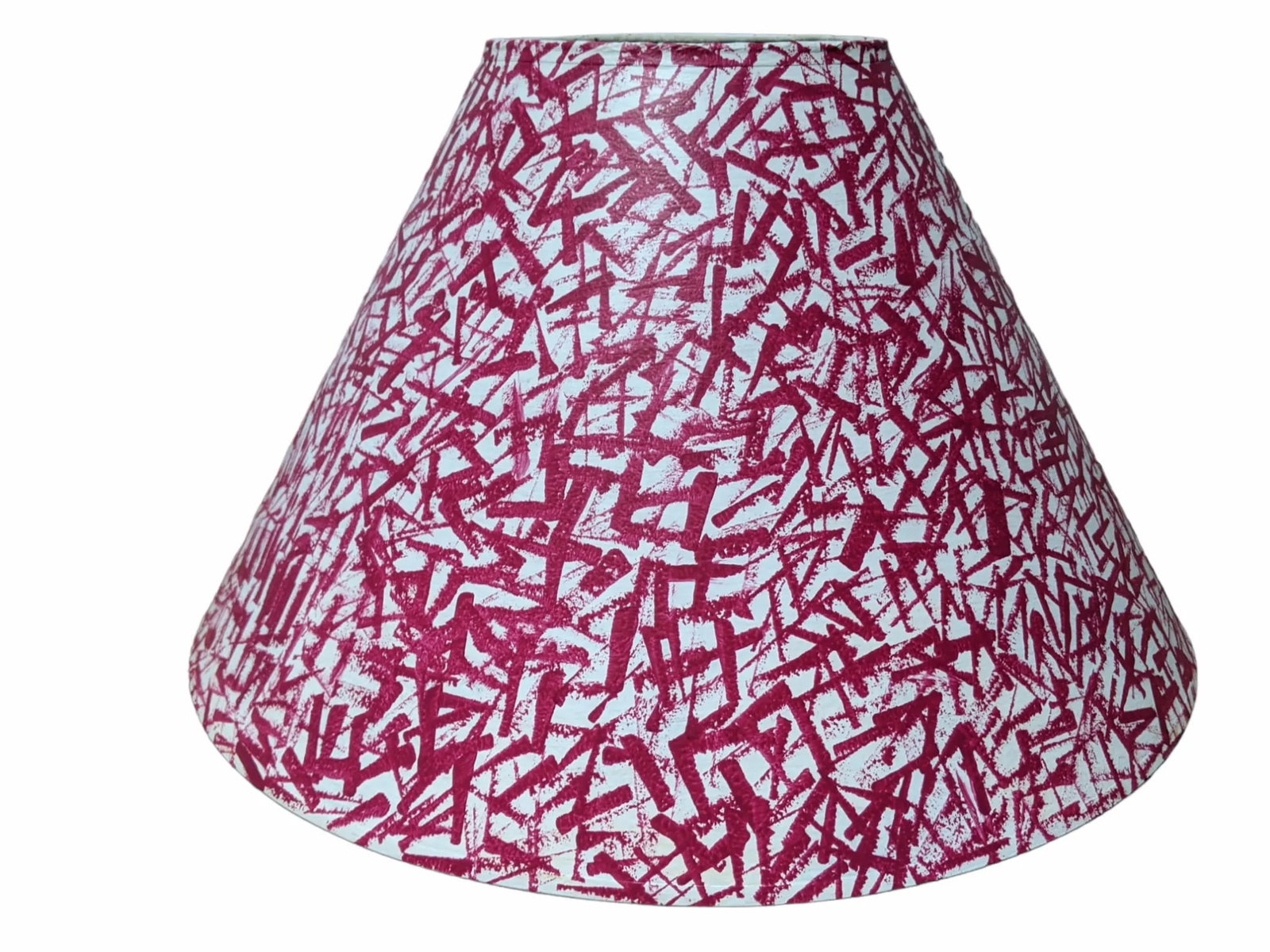 Custom Hand Painted Abstract "Linear Lines" Magenta Pink Lamp Shade - 2