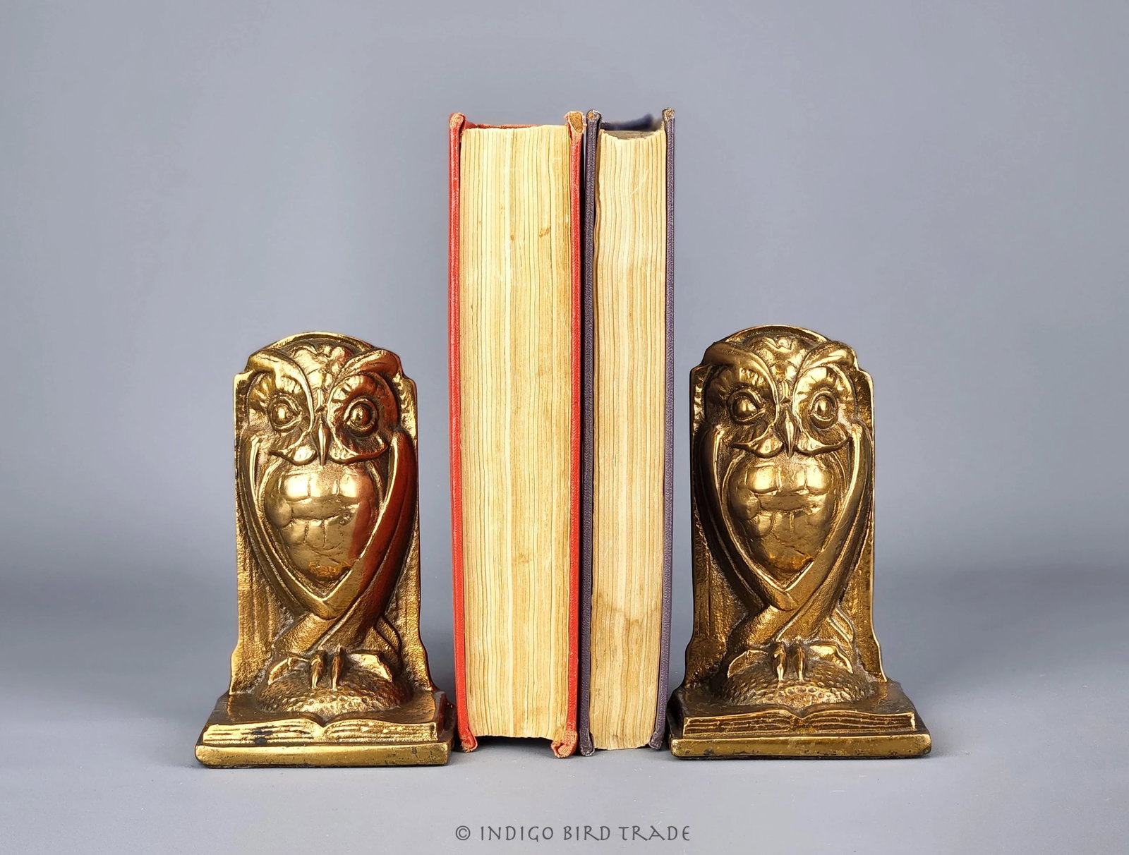 Circa 1920s Art Deco Solid Bronze Owl Bookends - Set of 2 - 2