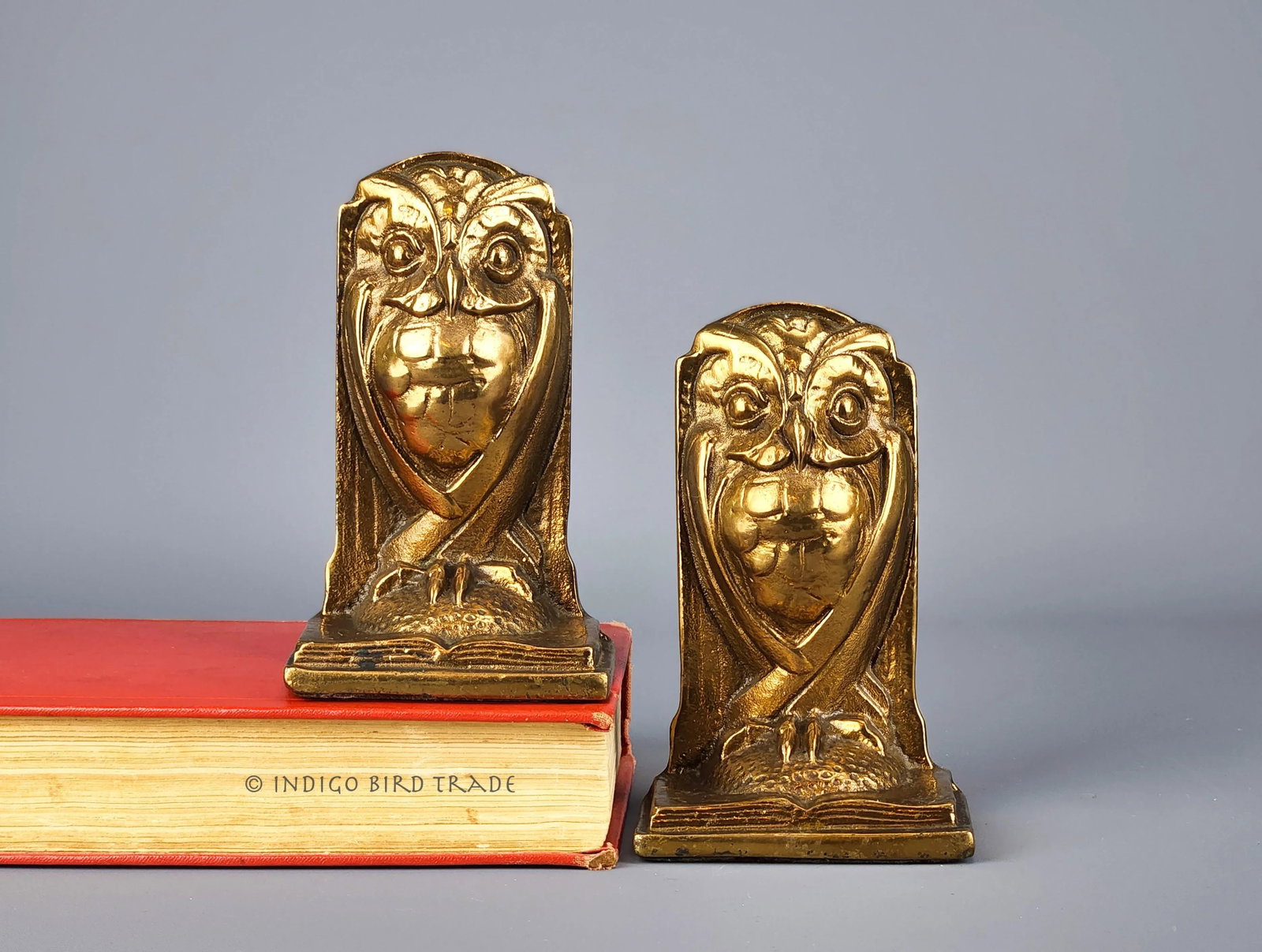 Circa 1920s Art Deco Solid Bronze Owl Bookends - Set of 2 - 3