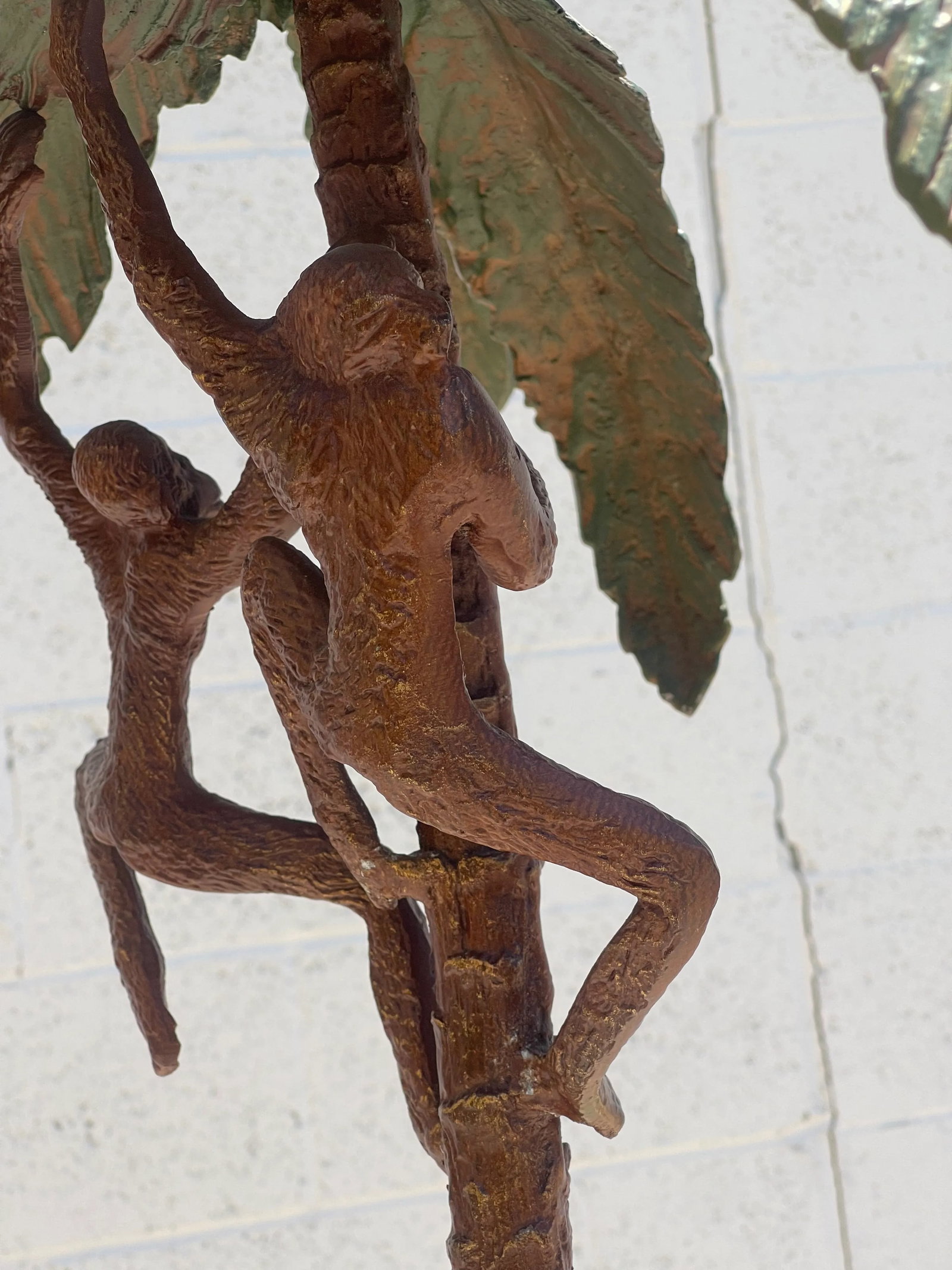 1970s Frederick Cooper Hollywood Regency Climbing Monkey Palm Tree Floor Lamp - 11