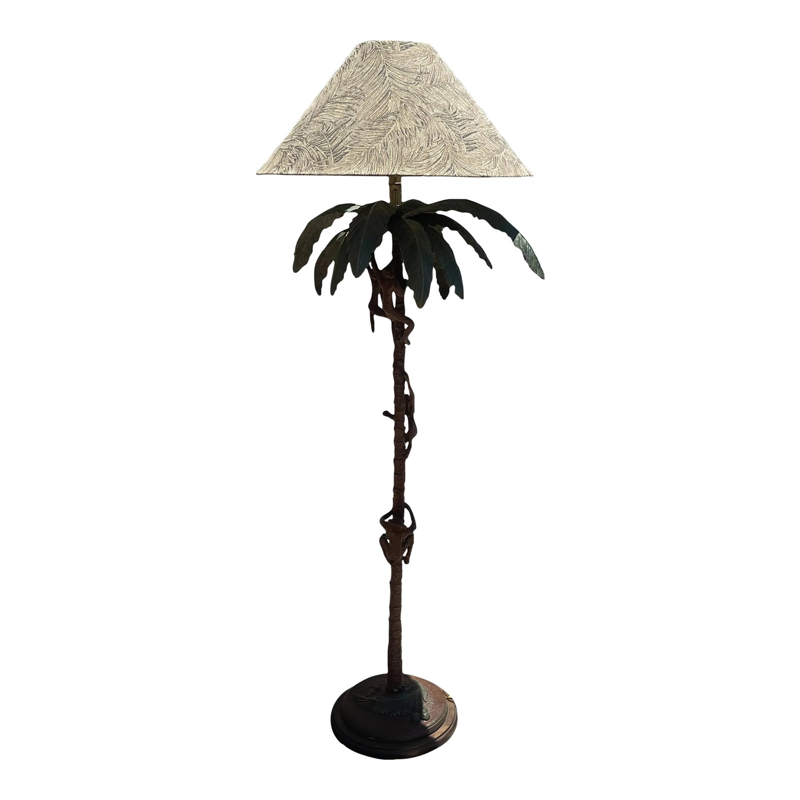 1970s Frederick Cooper Hollywood Regency Climbing Monkey Palm Tree Floor Lamp (1 of 13)