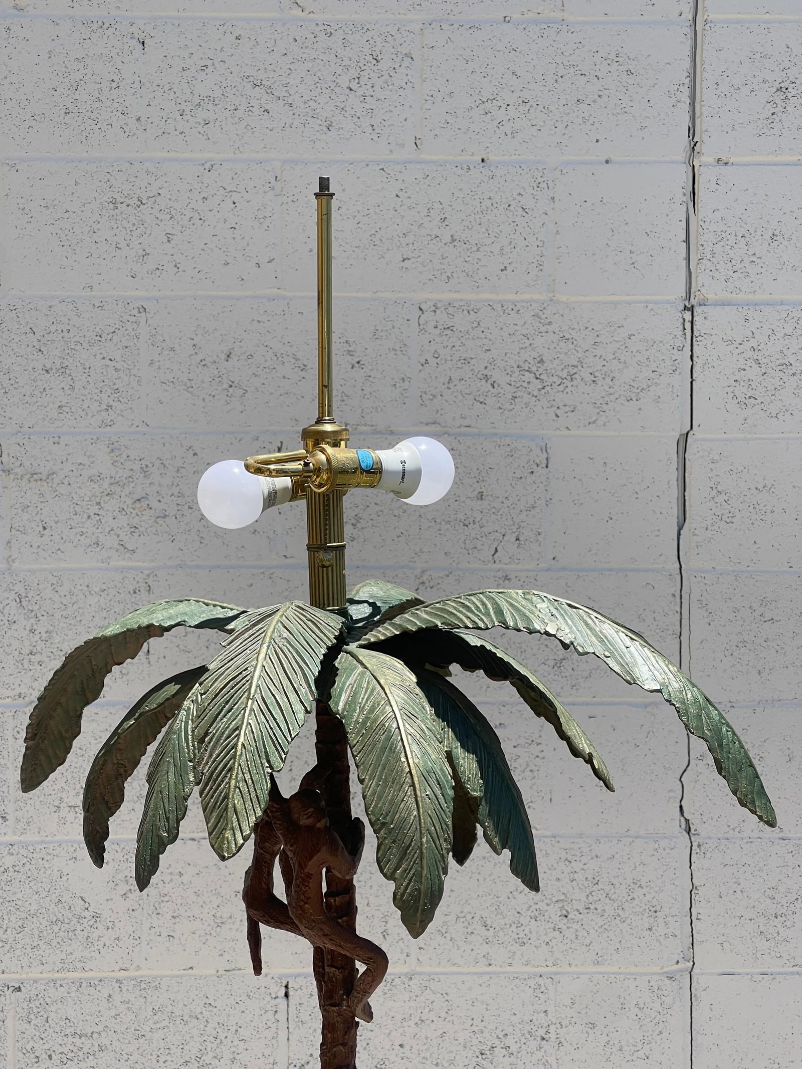1970s Frederick Cooper Hollywood Regency Climbing Monkey Palm Tree Floor Lamp - 6