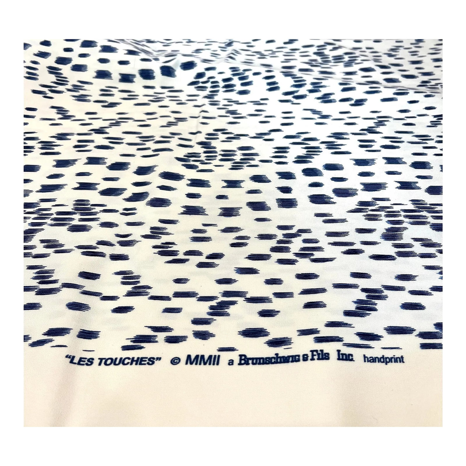 Brunschwig & Fils Les Touches II Outdoor Fabric - Blue 4 Yards: Brunschwig and Fils Les Touches Blue Outdoor Fabric Width - 51" Vertical Repeat - 27" Horizontal Repeat - 52" Country Of Manufacture - USA Fabric Content - 100% Acrylic Condition: Alterations: