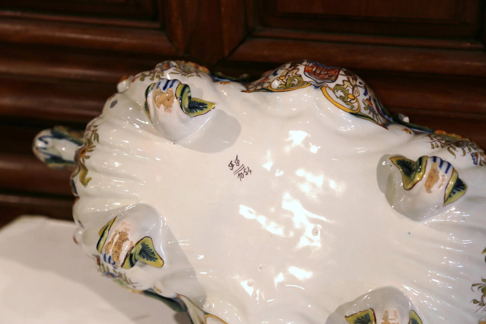 Large Early 20th Century French Hand-Painted Faience Jardiniere From Normandy - 11