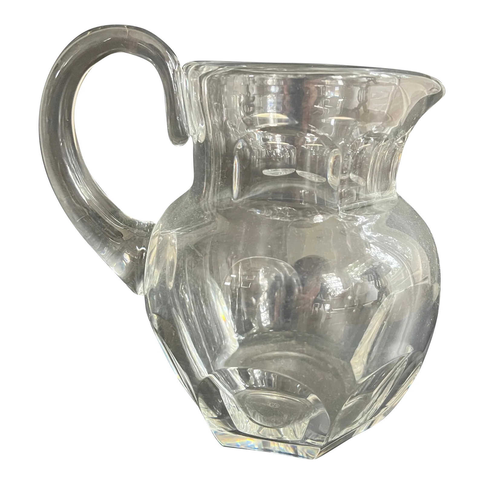 Vintage Baccarat Harcourt French Crystal Pitcher Jug: Beautiful Baccarat France Crystal pitcher. Harcourt pattern. No chips or cracks. Condition: Alterations: Original Condition Unaltered Imperfections: Some Imperfections Condition Notes: Great pre owned