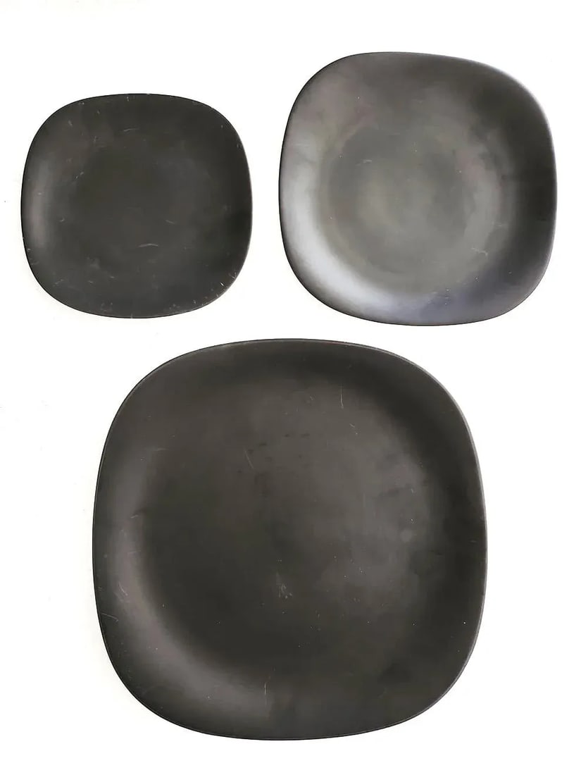 1970s Block Langenthal Salad Plates and Bread Plates in Matte Black, 30 Pieces - 8