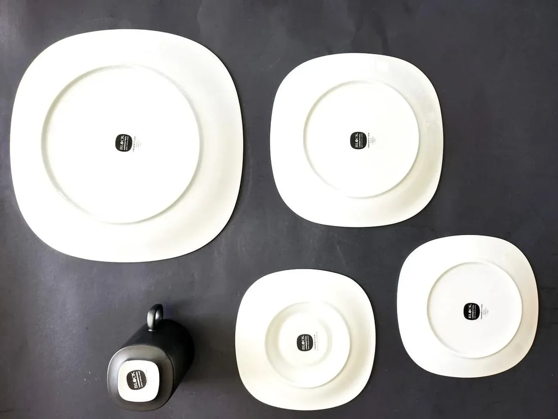 1970s Block Langenthal Salad Plates and Bread Plates in Matte Black, 30 Pieces - 9