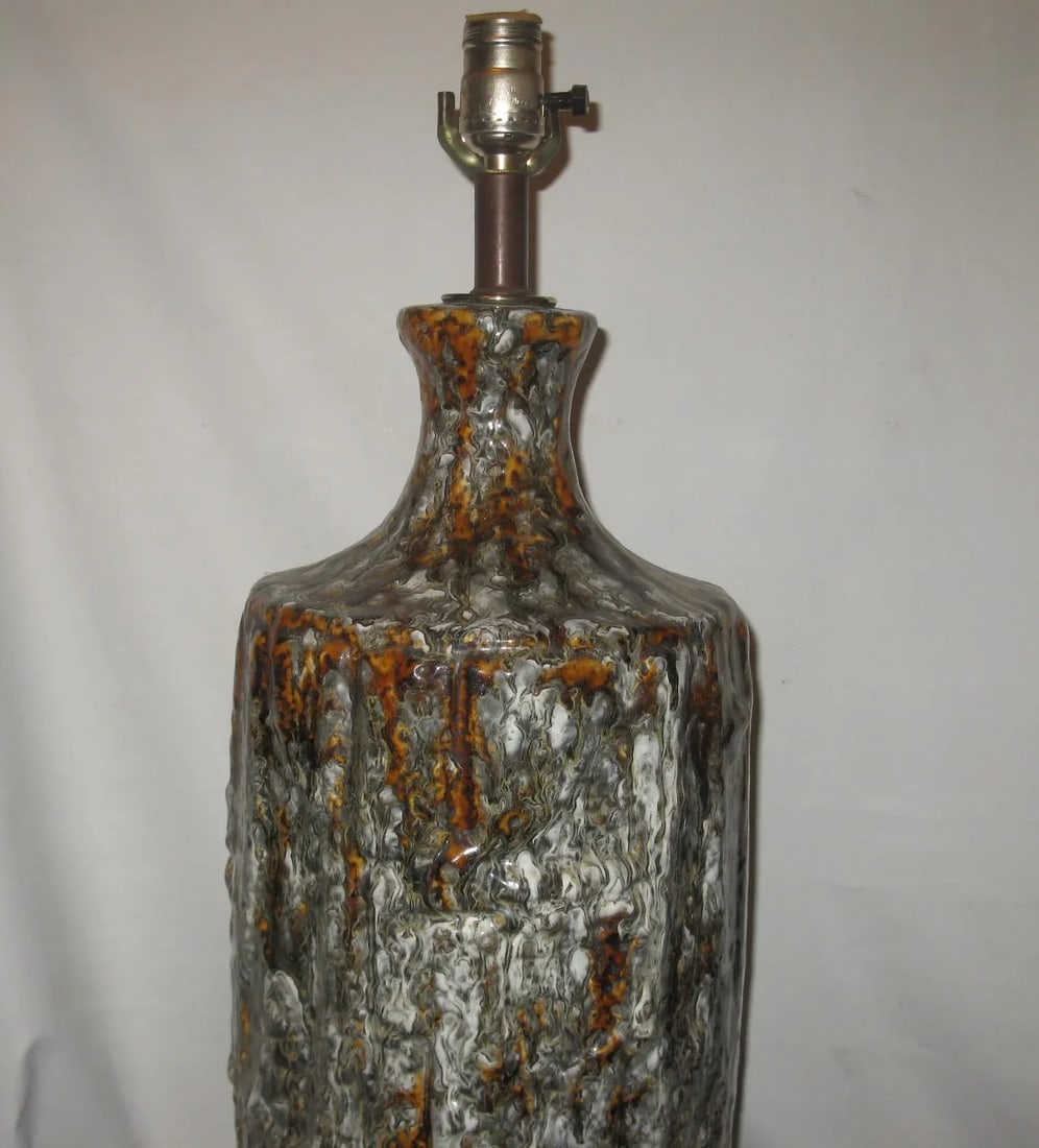 Ceramic Drip Glaze Vintage Mid-Century Modern Table Lamp - 2