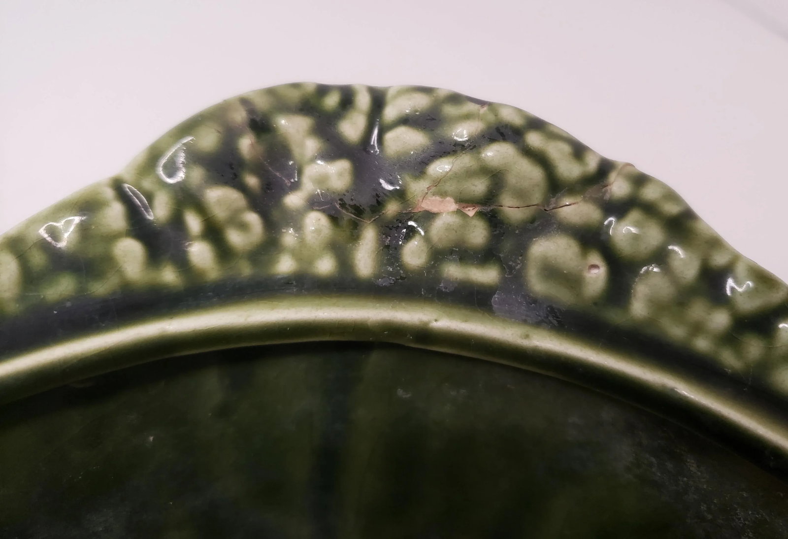 Vintage Majolica Dark Green Cabbage Bowl Jay Willfred/Andrea Sadek - 7