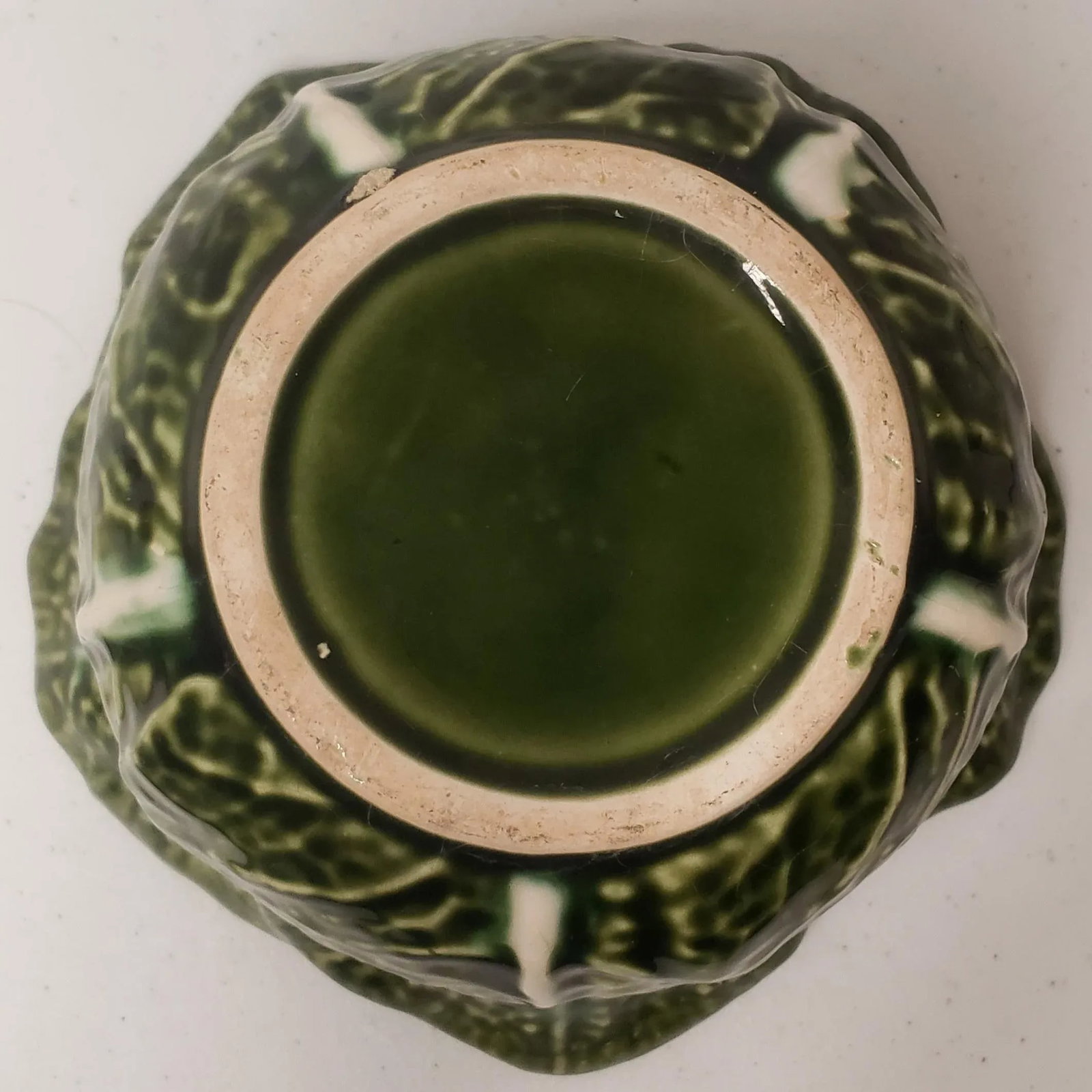 Vintage Majolica Dark Green Cabbage Bowl Jay Willfred/Andrea Sadek - 8