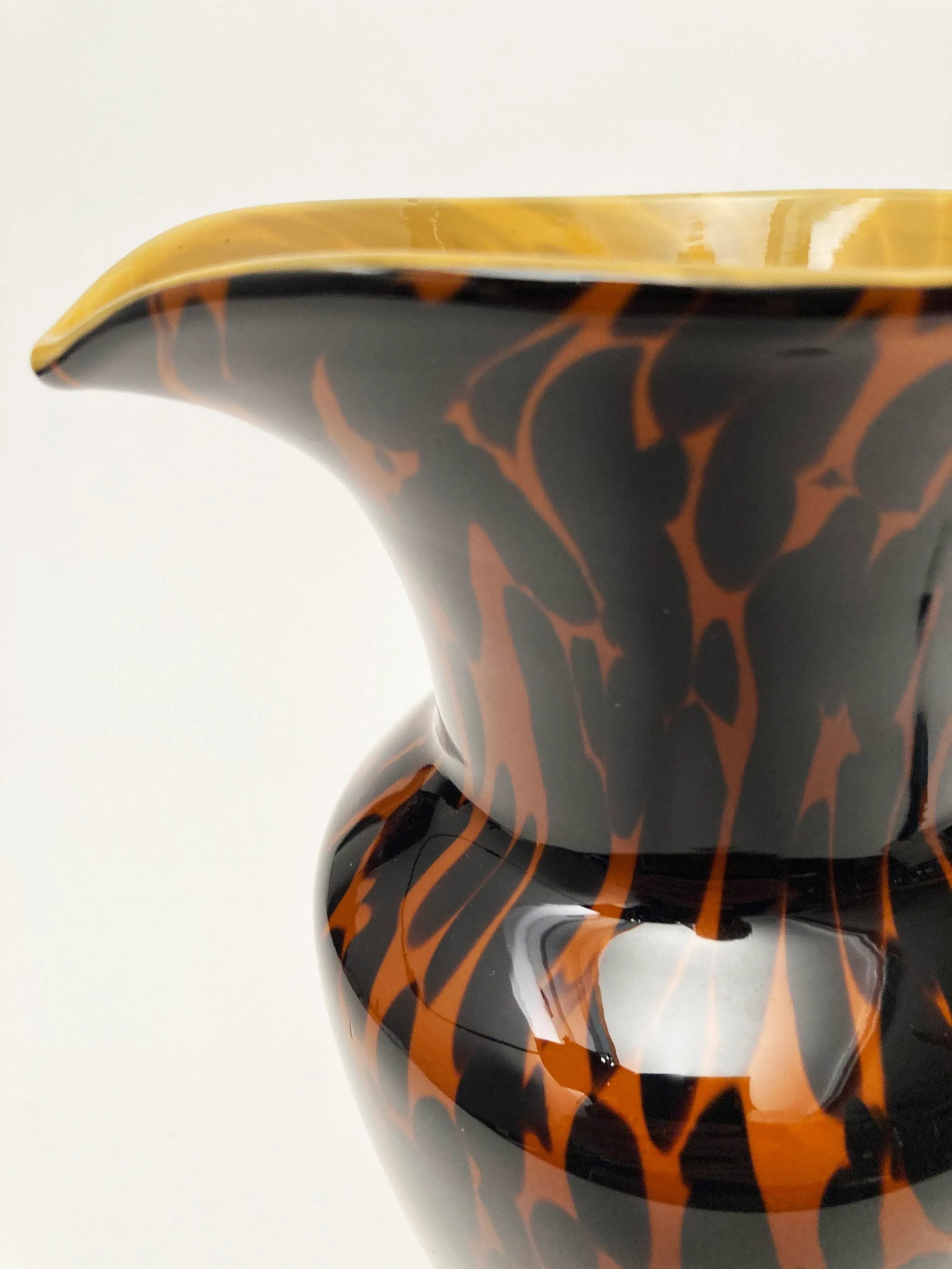 1990s Vintage Hand-Crafted Art Glass Murano-Style Leopard Pitcher - 10