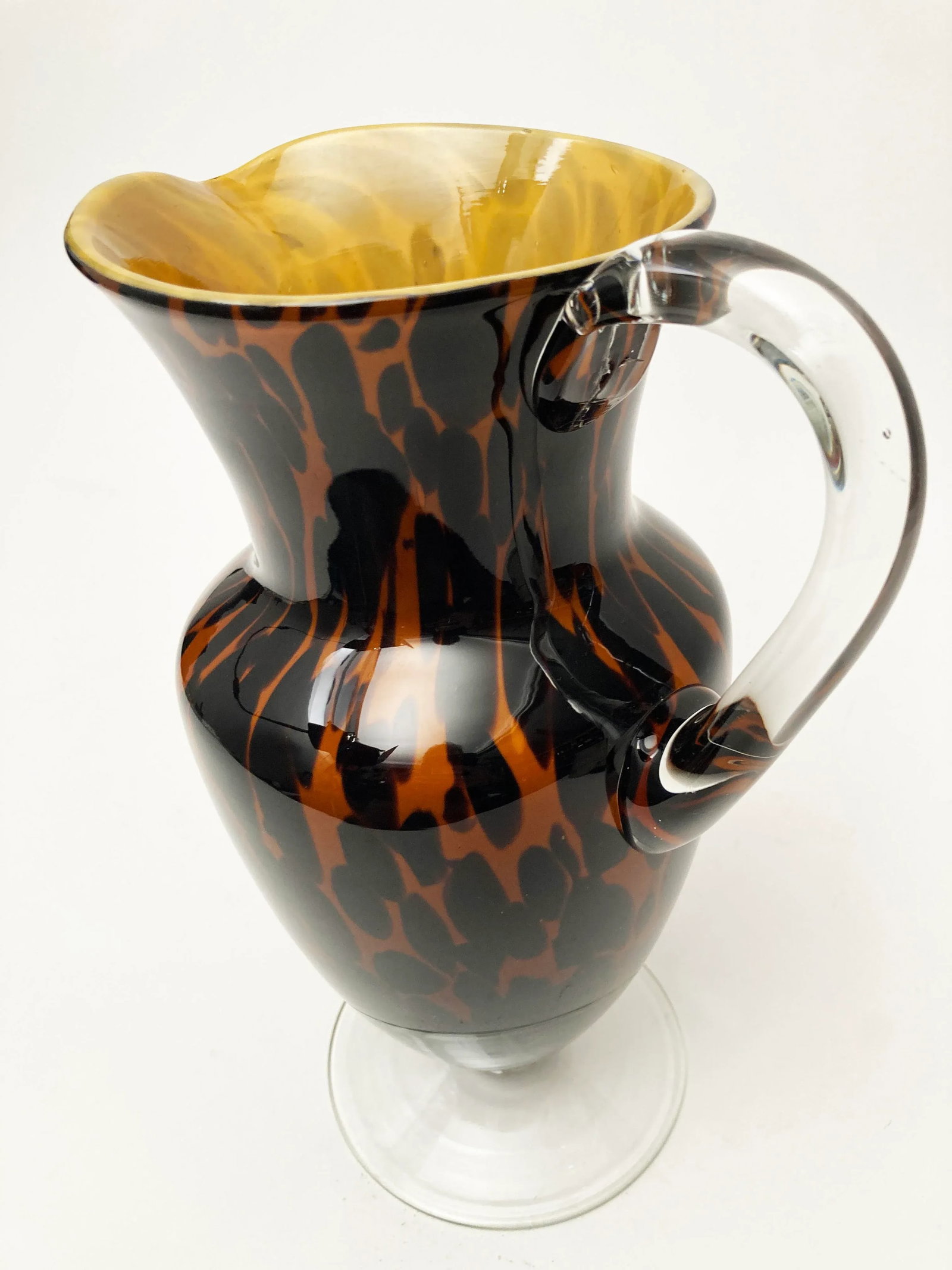 1990s Vintage Hand-Crafted Art Glass Murano-Style Leopard Pitcher - 11
