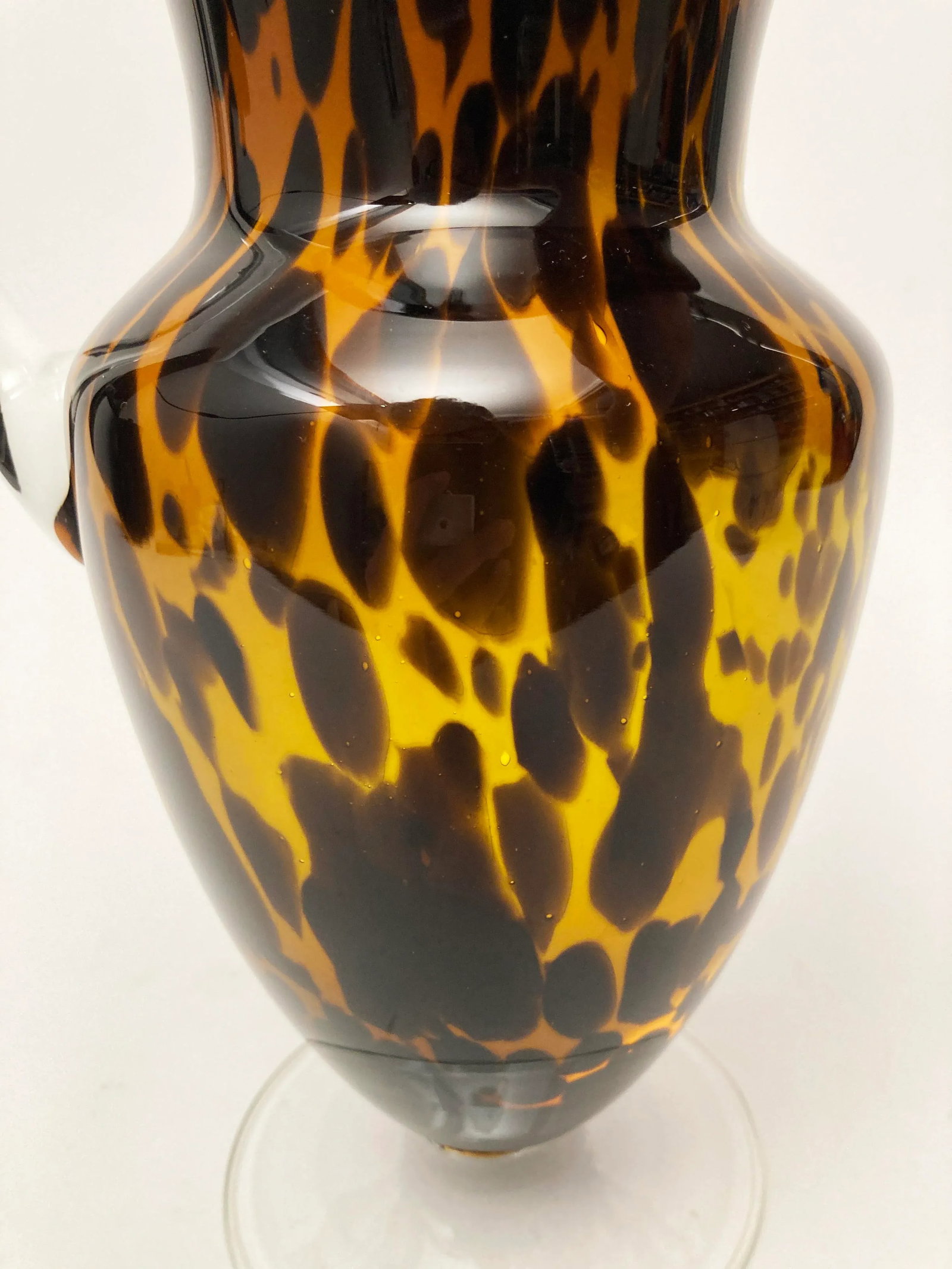 1990s Vintage Hand-Crafted Art Glass Murano-Style Leopard Pitcher - 3