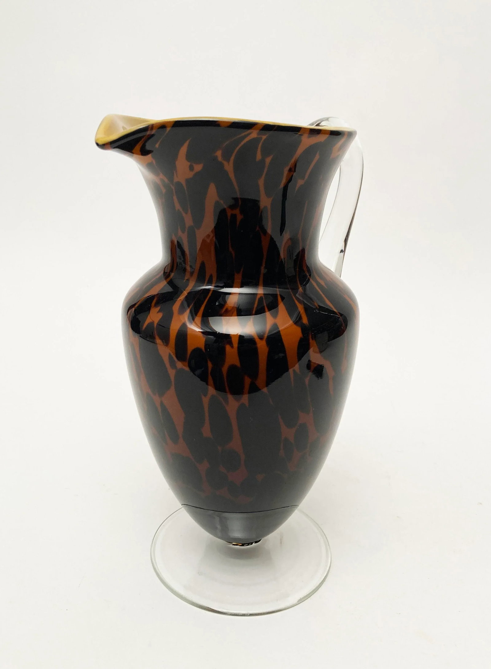 1990s Vintage Hand-Crafted Art Glass Murano-Style Leopard Pitcher - 7