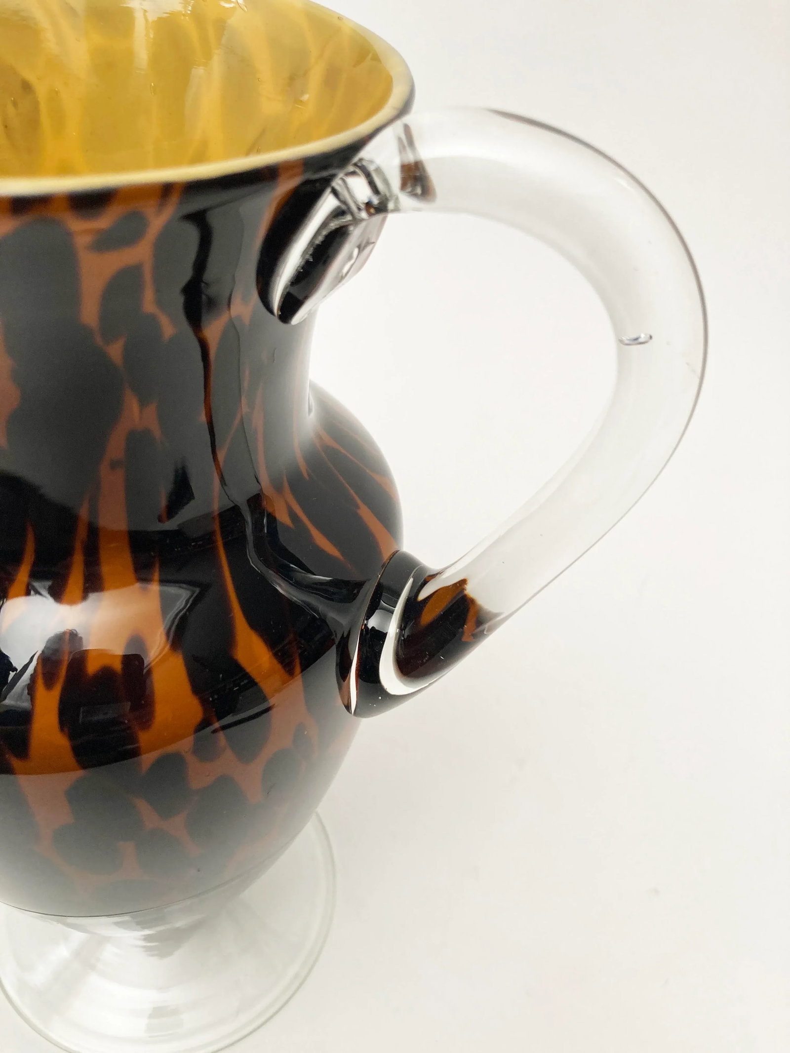 1990s Vintage Hand-Crafted Art Glass Murano-Style Leopard Pitcher - 8