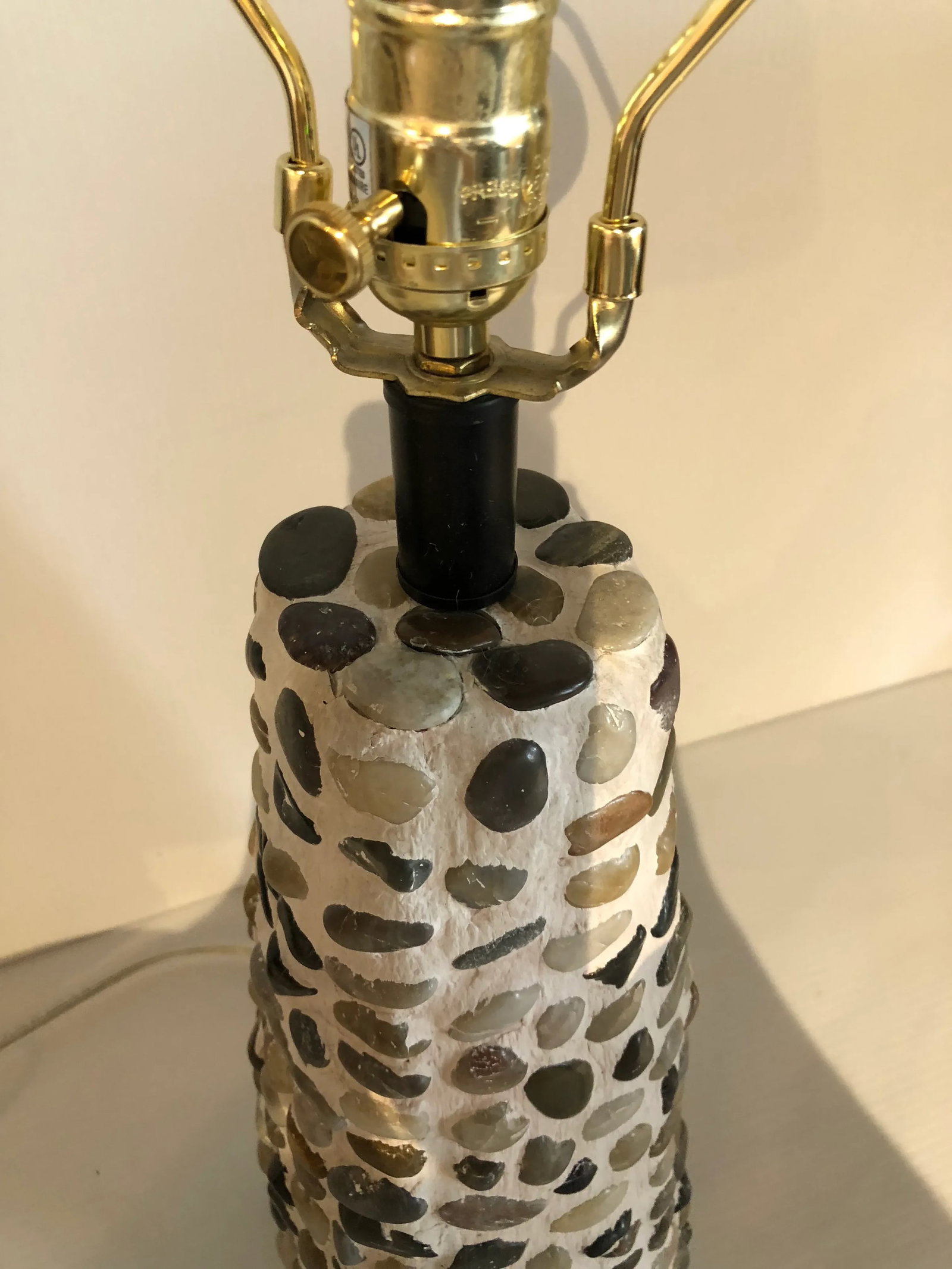 Modern Day Arts & Crafts River Stone Table Lamp - 2