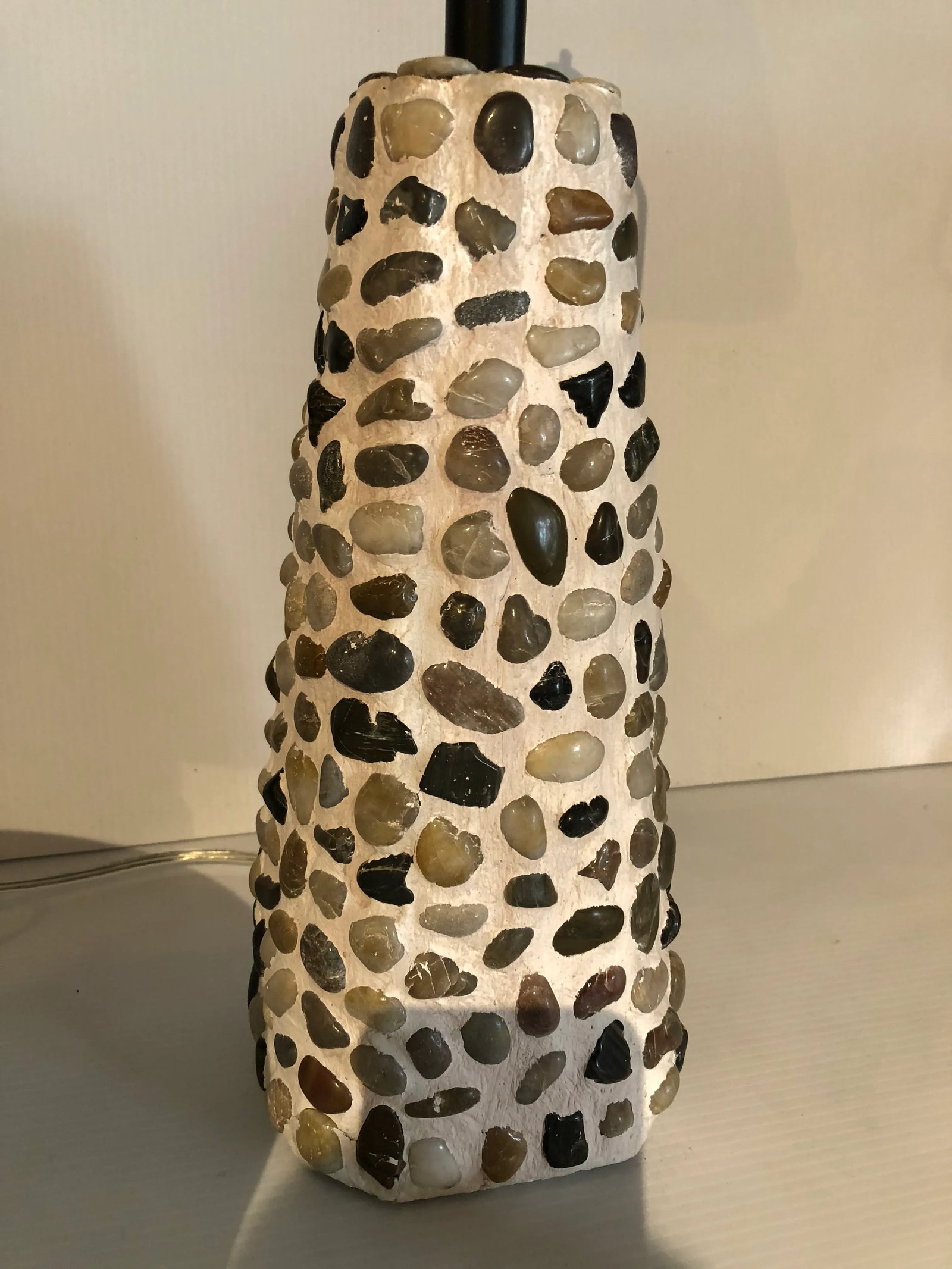 Modern Day Arts & Crafts River Stone Table Lamp - 4