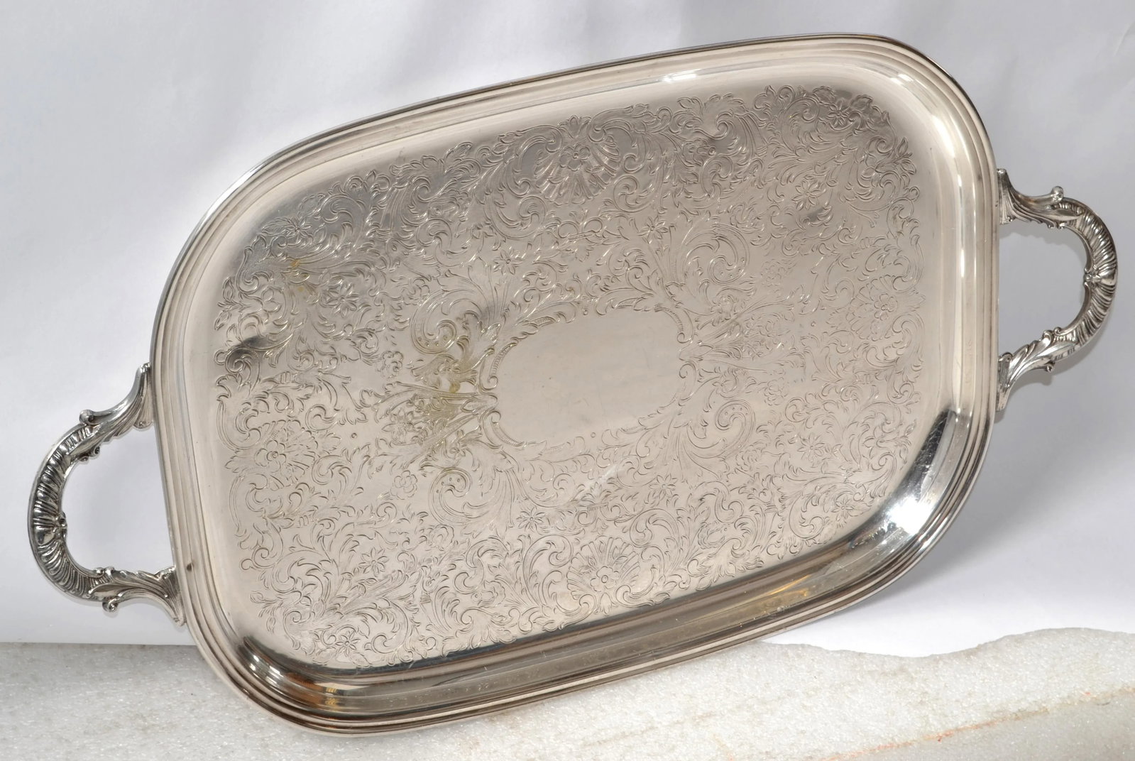 Mid-20th Century Pilgrim Victorian Silverplate Serving Platter Buttler Tray - 12