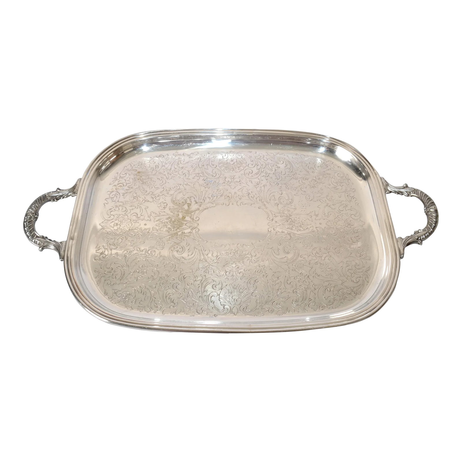 Mid-20th Century Pilgrim Victorian Silverplate Serving Platter Buttler Tray (1 of 12)