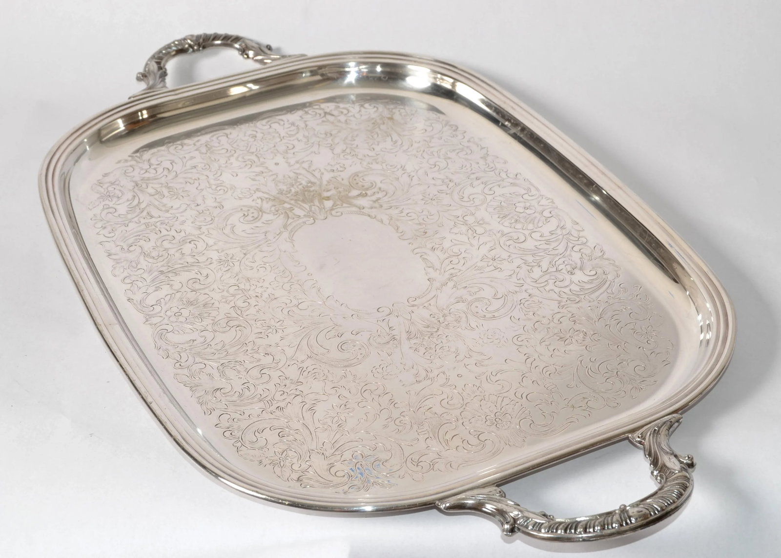 Mid-20th Century Pilgrim Victorian Silverplate Serving Platter Buttler Tray - 4