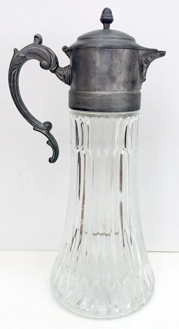Glass and Silver Plated Pitcher - 7