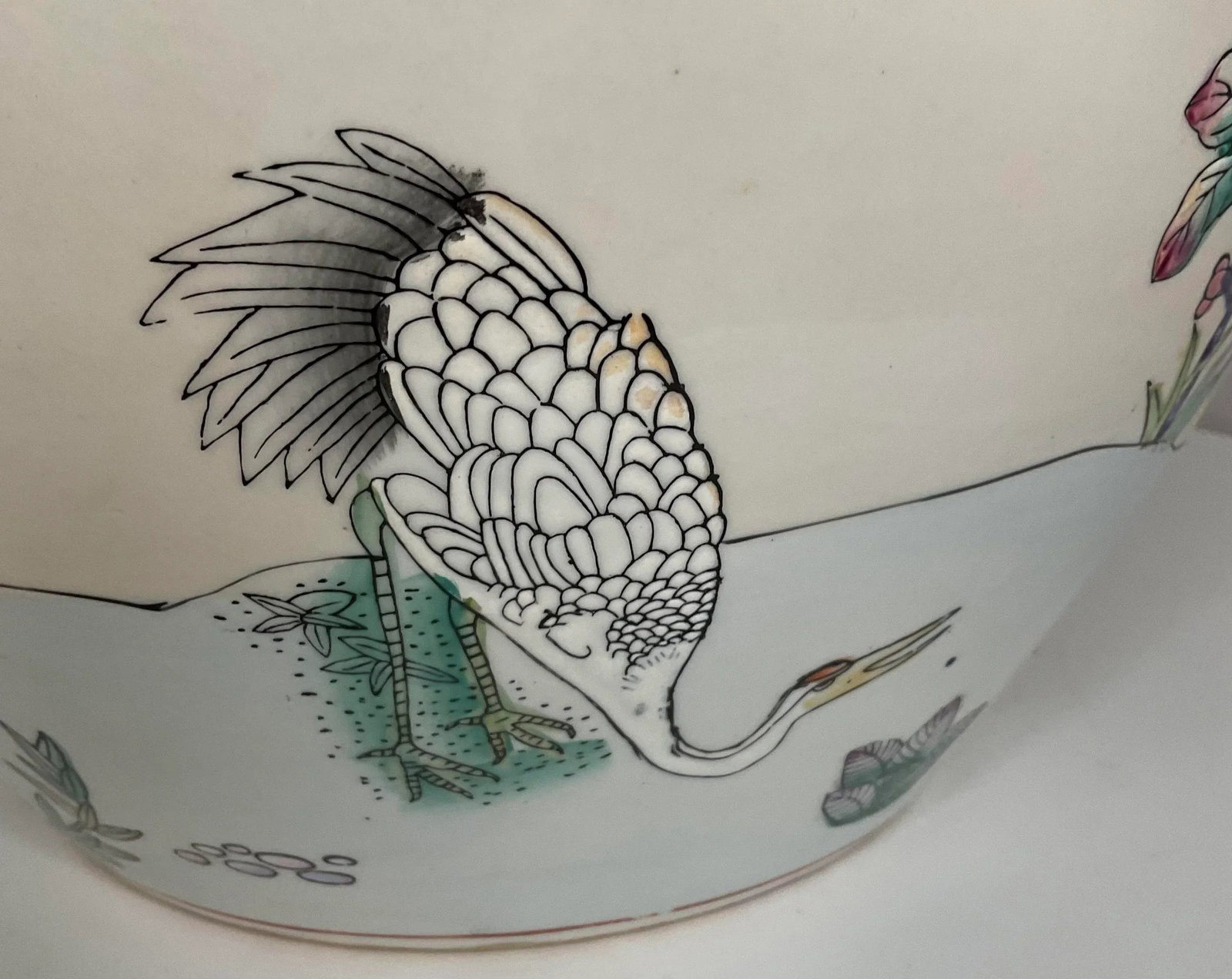 Mid 20th Century Floral Jardiniere With Greek Key Border - 11