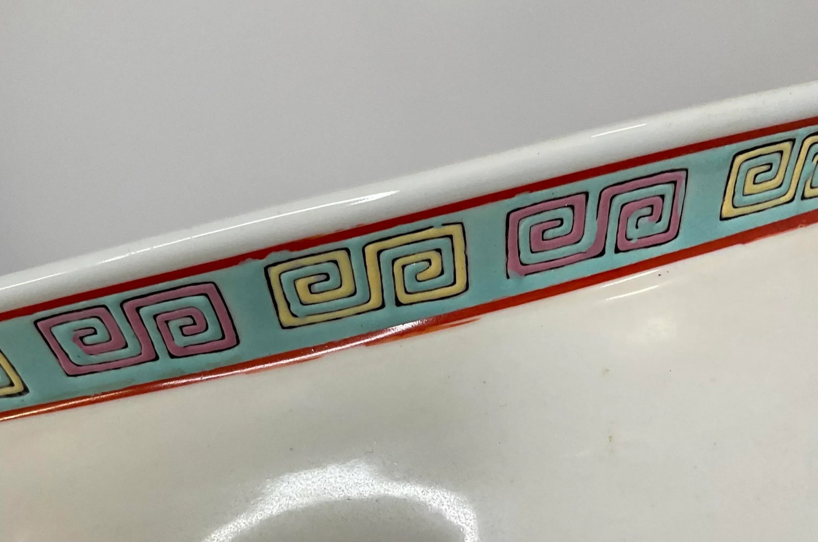 Mid 20th Century Floral Jardiniere With Greek Key Border - 5