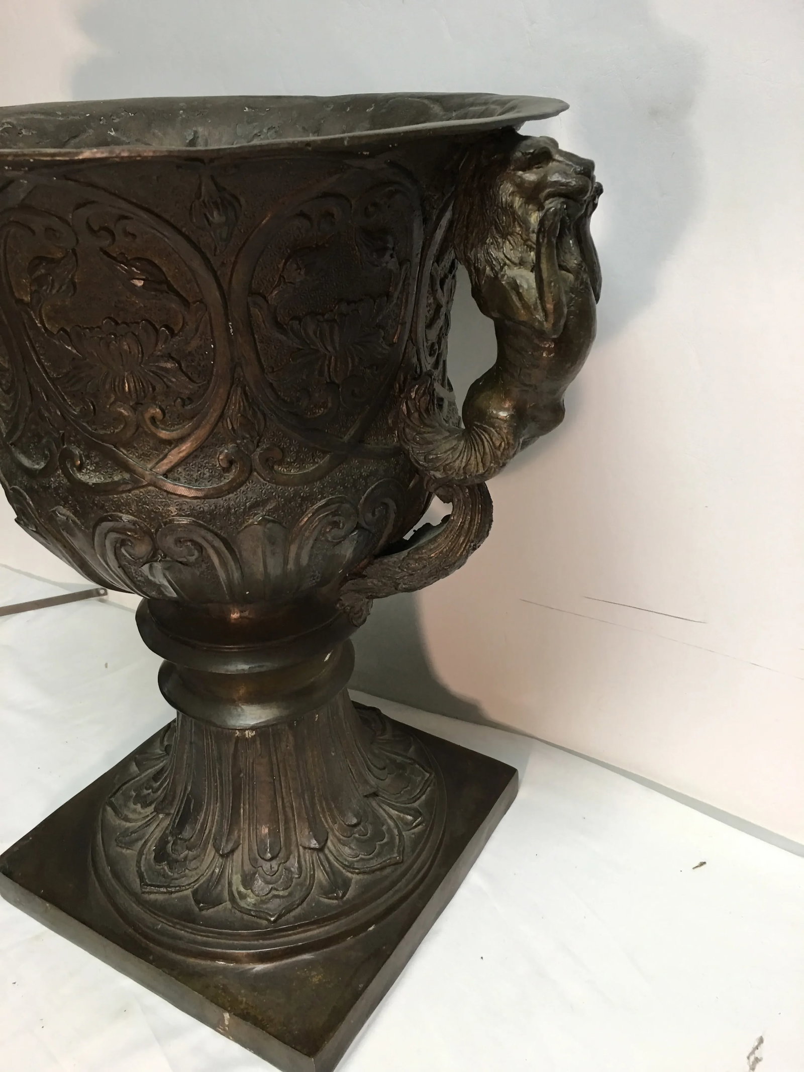 Vintage Bronze Garden Urn - 2