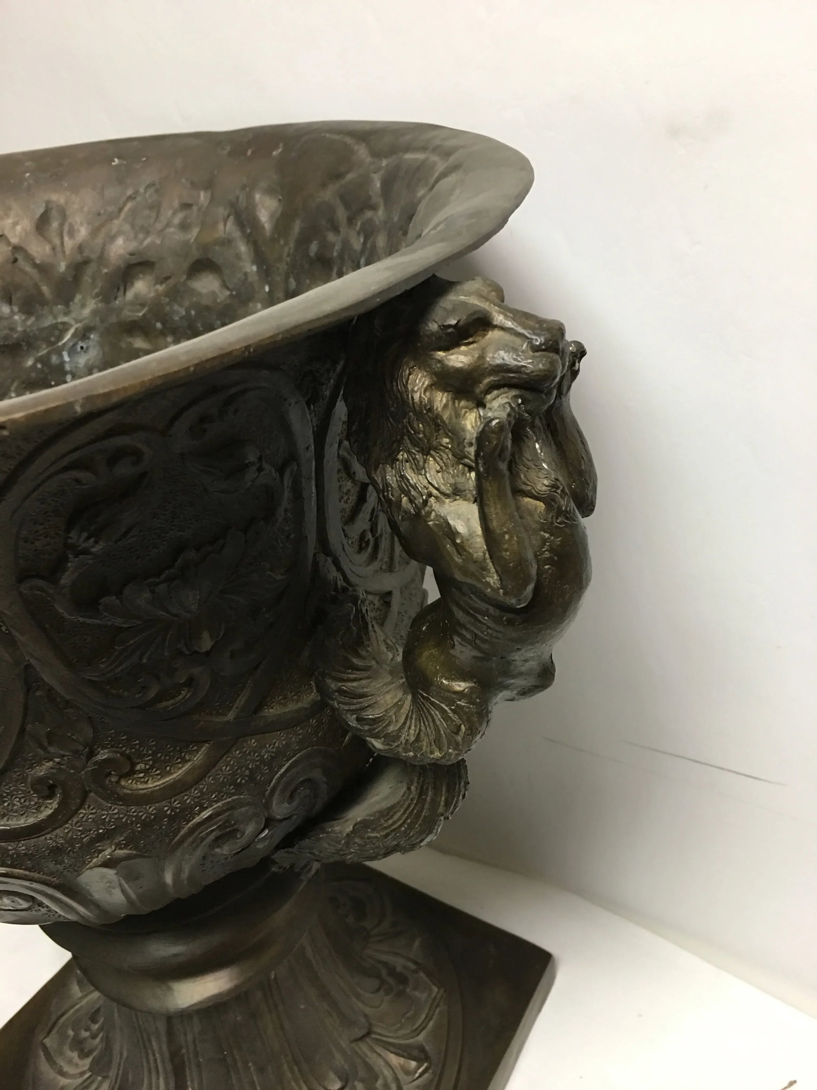 Vintage Bronze Garden Urn - 3