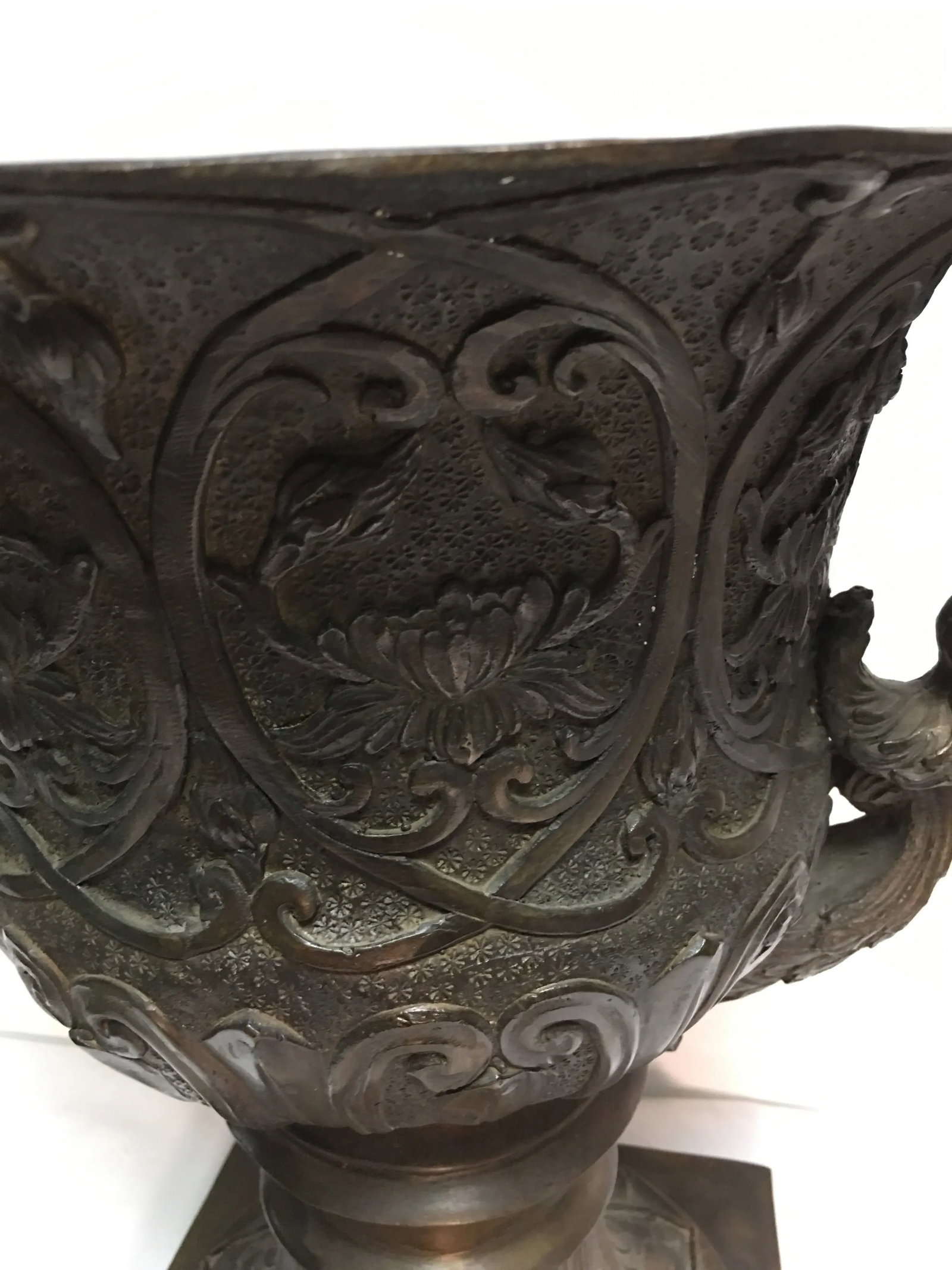 Vintage Bronze Garden Urn - 4