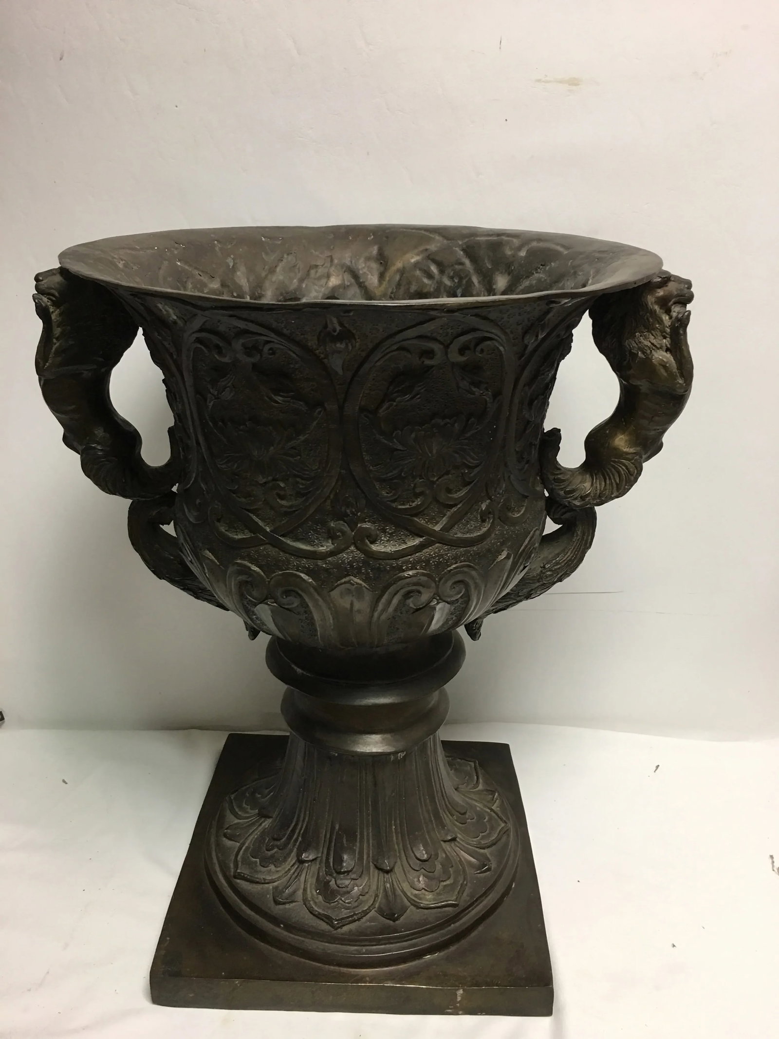 Vintage Bronze Garden Urn - 5