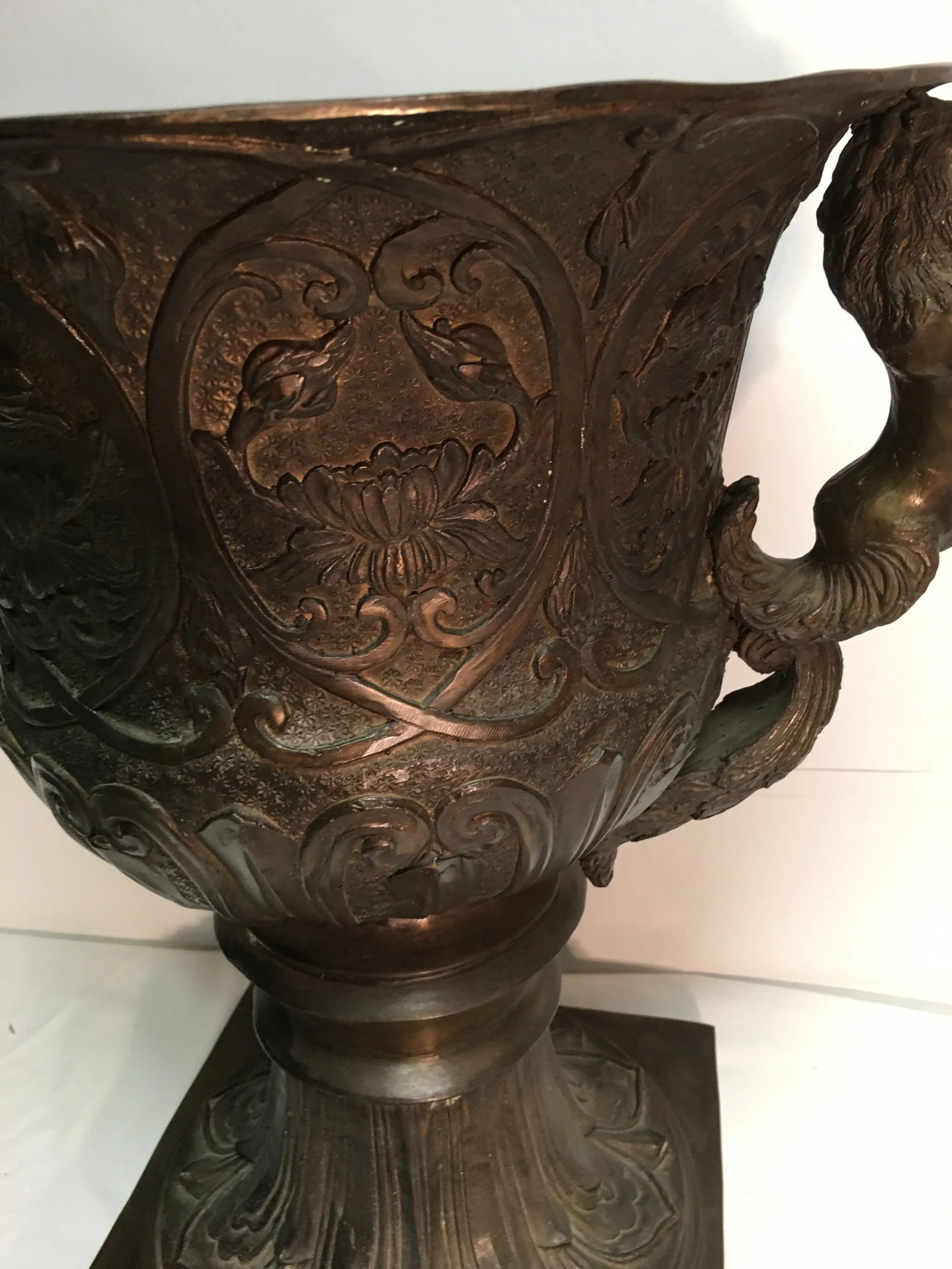 Vintage Bronze Garden Urn - 8