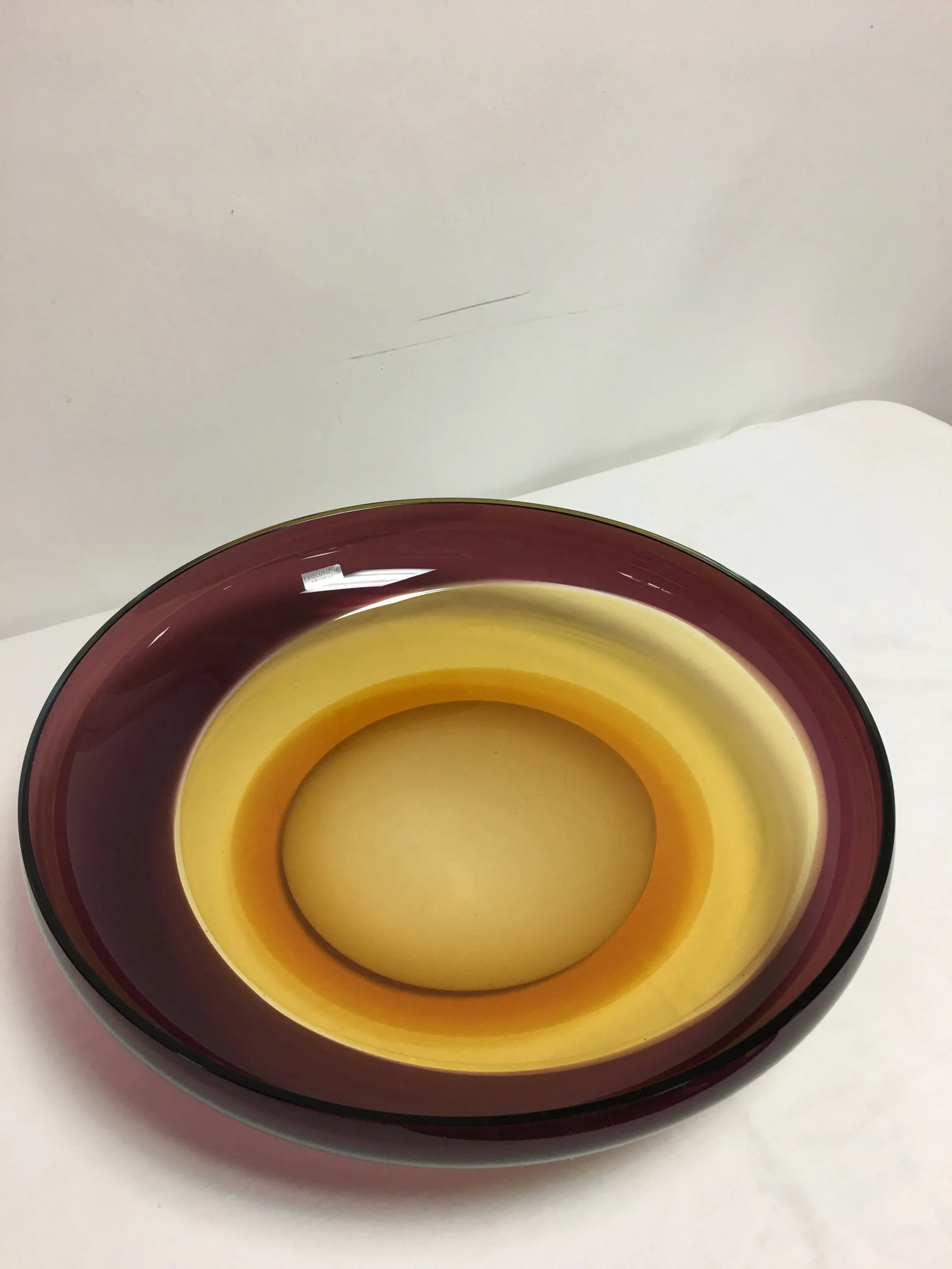 Waterford Evolution " Canyon Sunset" Art Glass Bowl - 5
