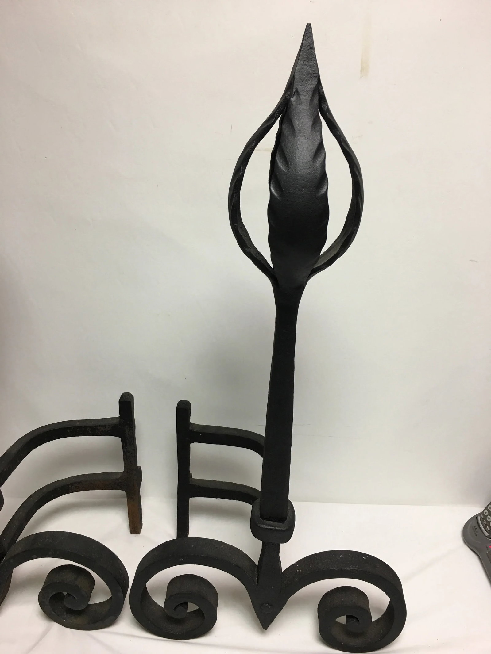 1920's Hand Forged Andirons - a Pair - 4