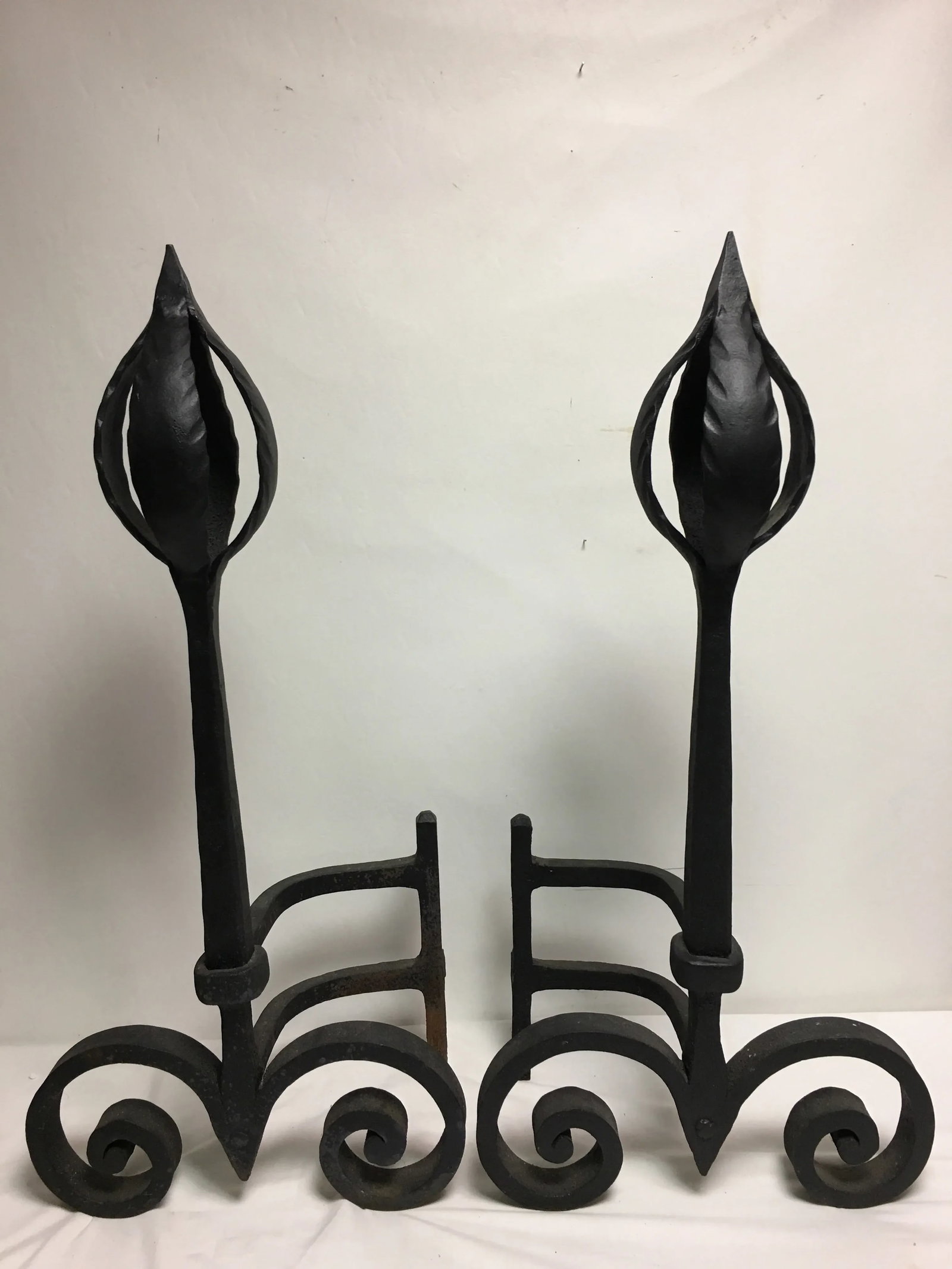 1920's Hand Forged Andirons - a Pair - 6