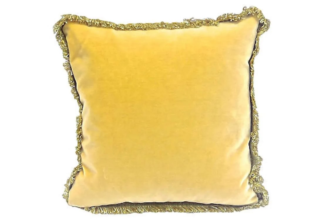 19th Century Antique Velvet & Floral Aubusson Pillow - 2