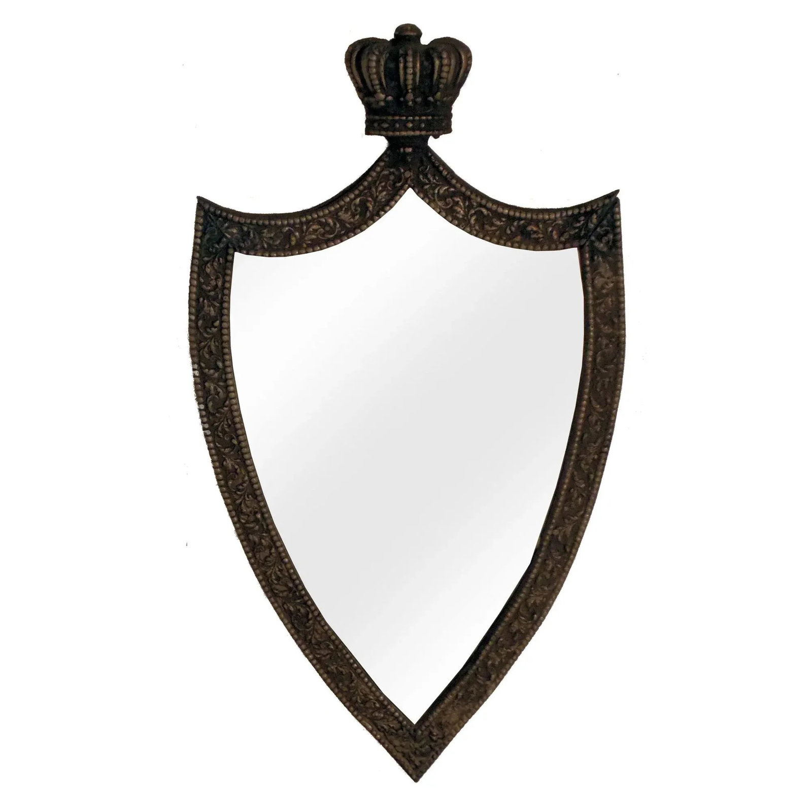 Vintage Crown Topped Mirror: Uniquely shaped mirror - topped with a crown. Blends into any type of decor. In pristine condition. Condition: Alterations: Original Condition Unaltered Imperfections: Some Imperfections Condition