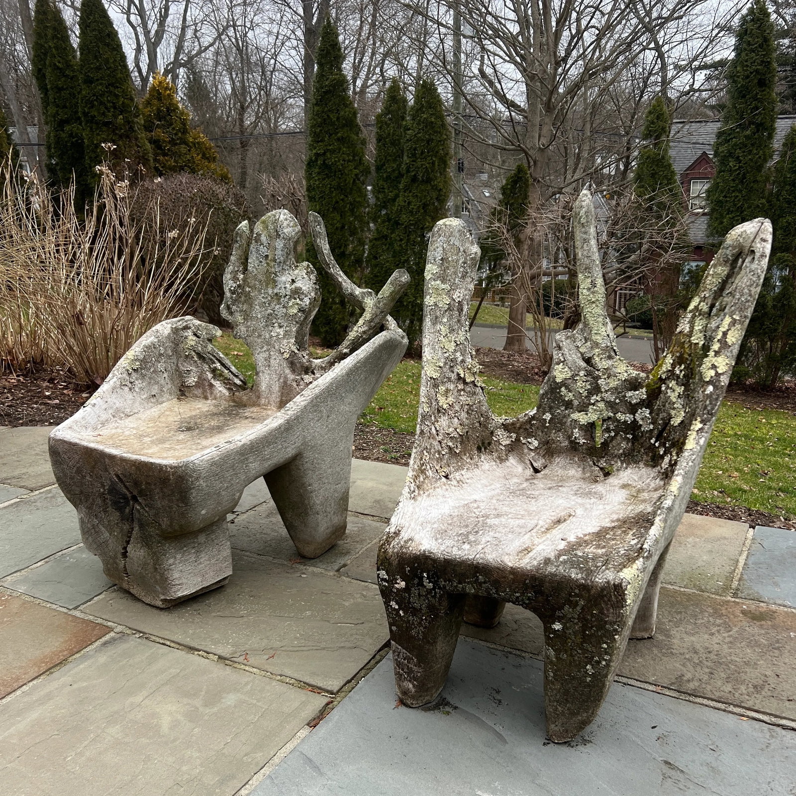 Specimen Carved Driftwood Outdoor Chair - 10